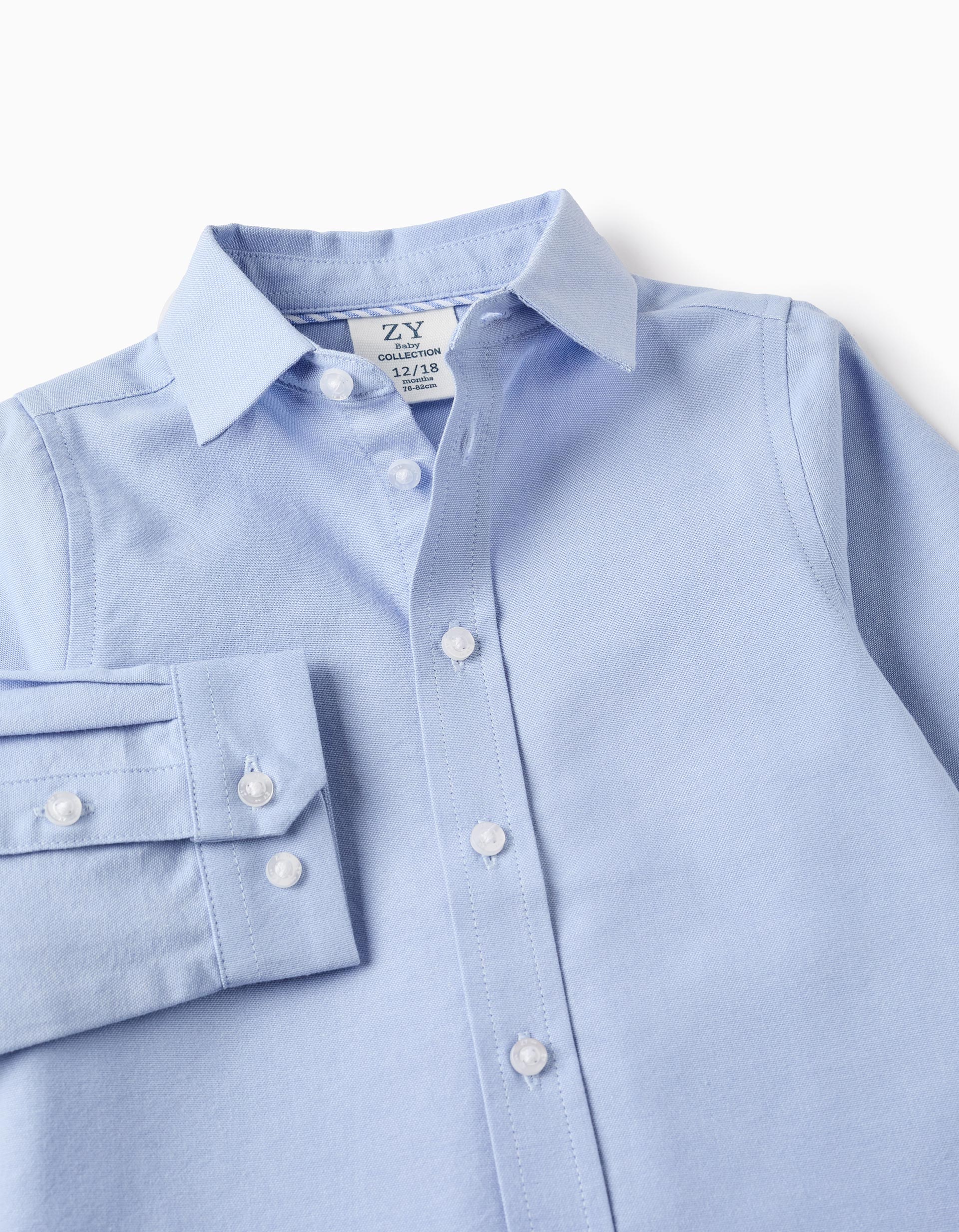 Chemise en Oxford de Coton pour Bébé Garçon, Bleu