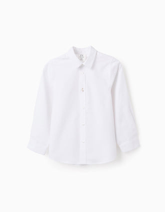 Camisa em Oxford de Algodão para Menino, Branco
