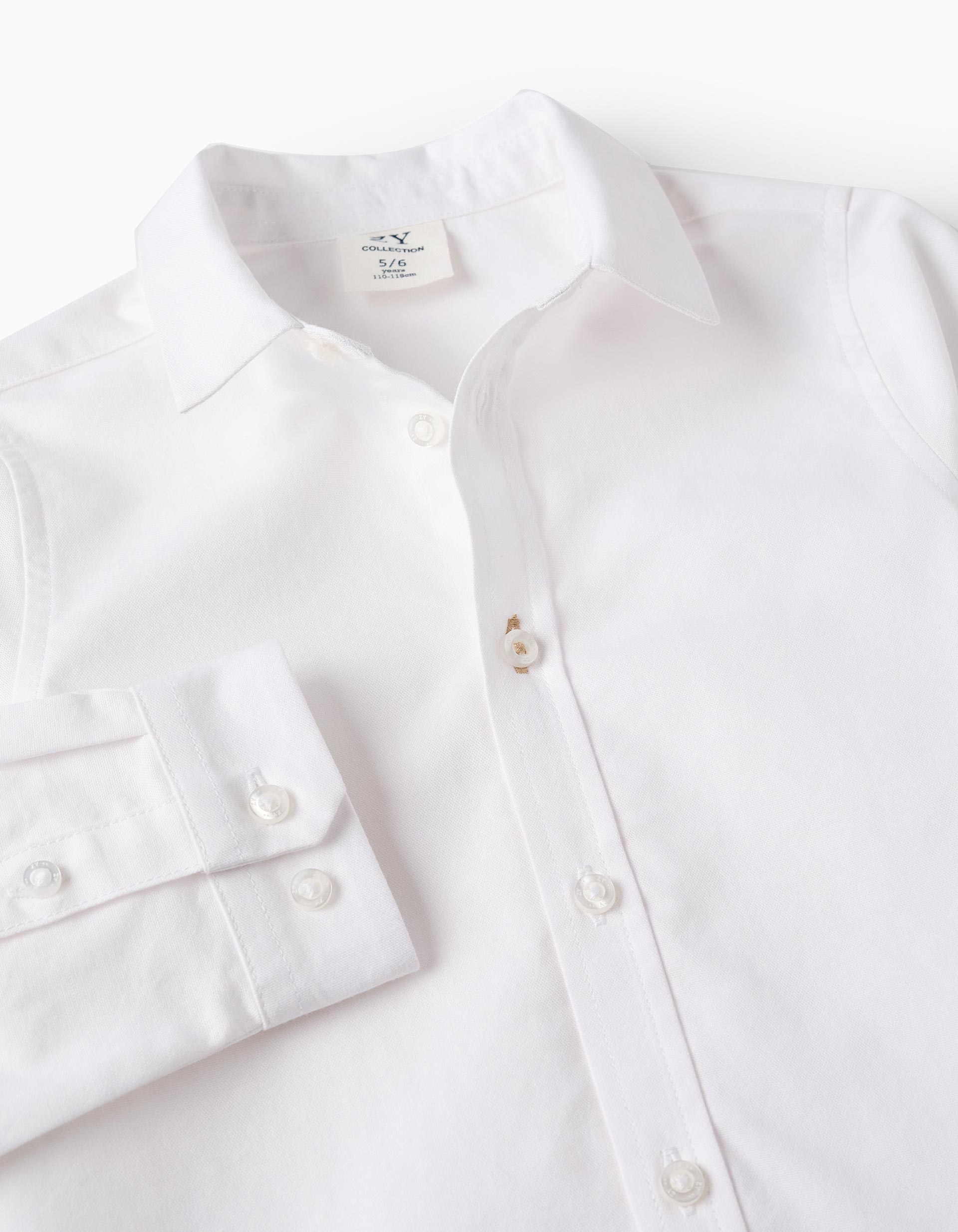 Camisa en Oxford de Algodón para Niño, Blanco