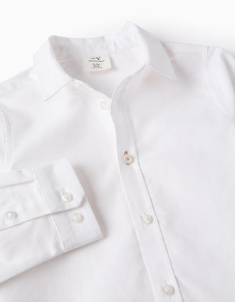 Camisa em Oxford de Algodão para Menino, Branco