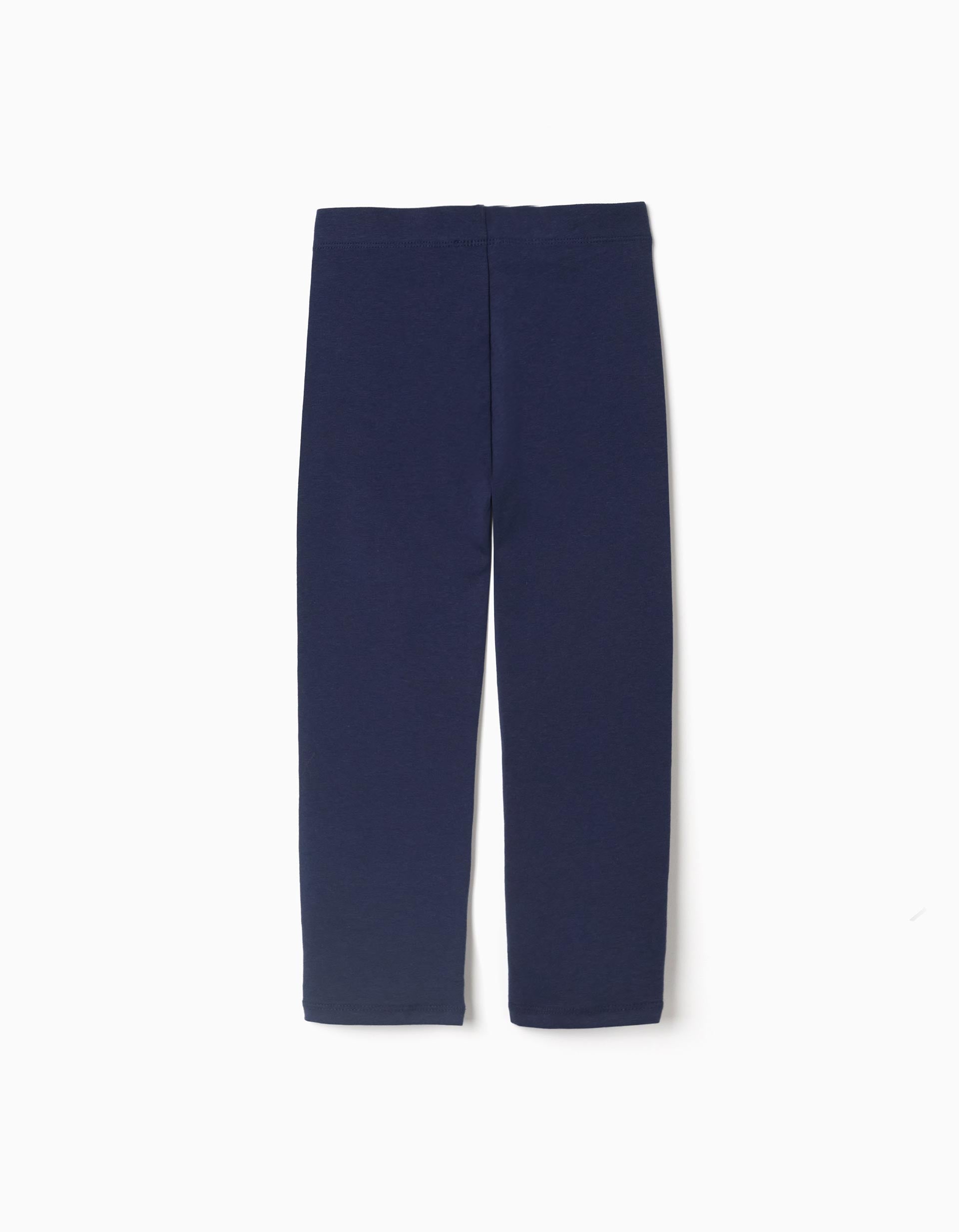 Pack de 2 pares de leggings para menina, branco/azul-escuro