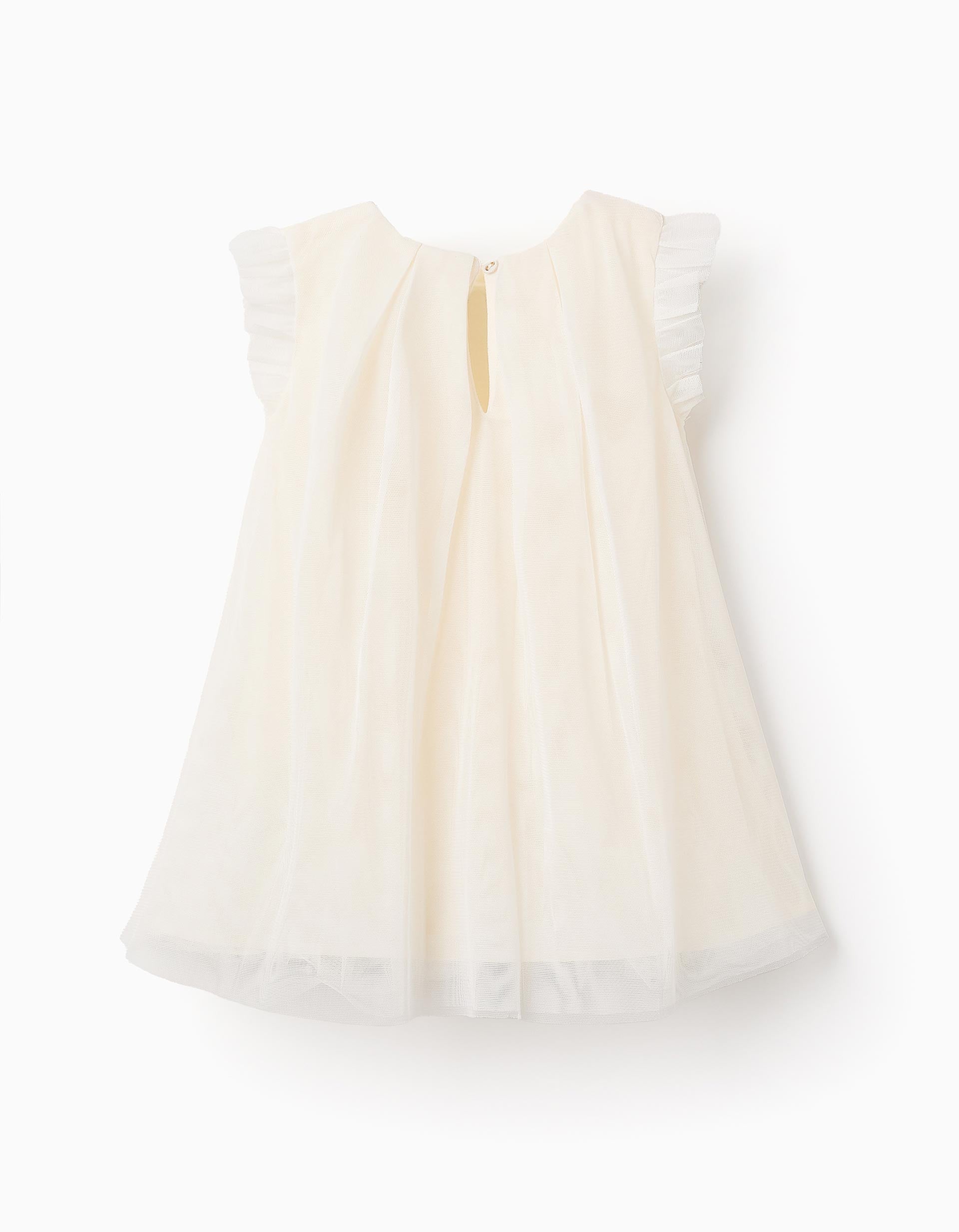 Vestido de Tule com Borboletas para Bebé Menina, Branco