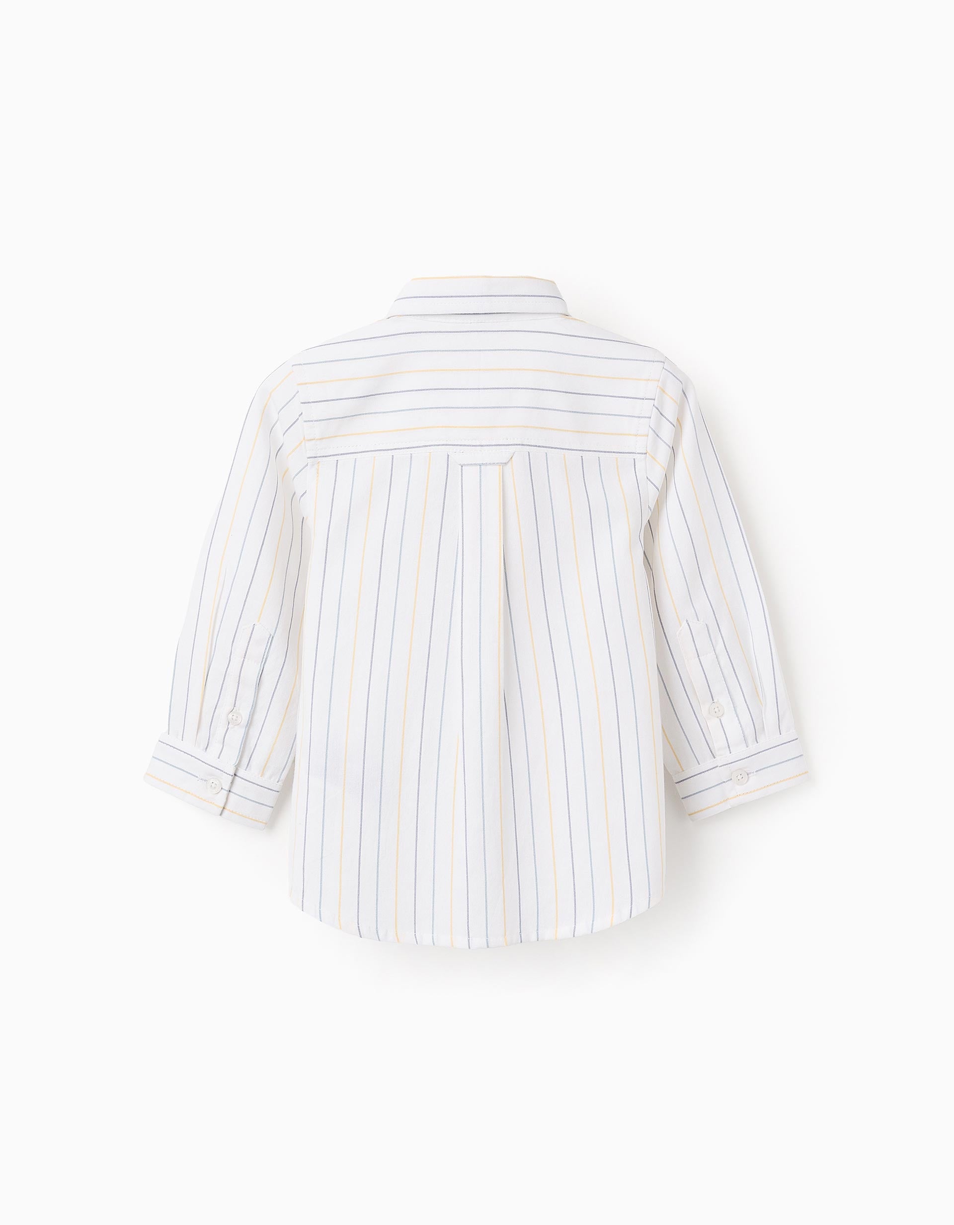 Camisa a Rayas para Bebé Niño, Blanco/Amarillo/Azul