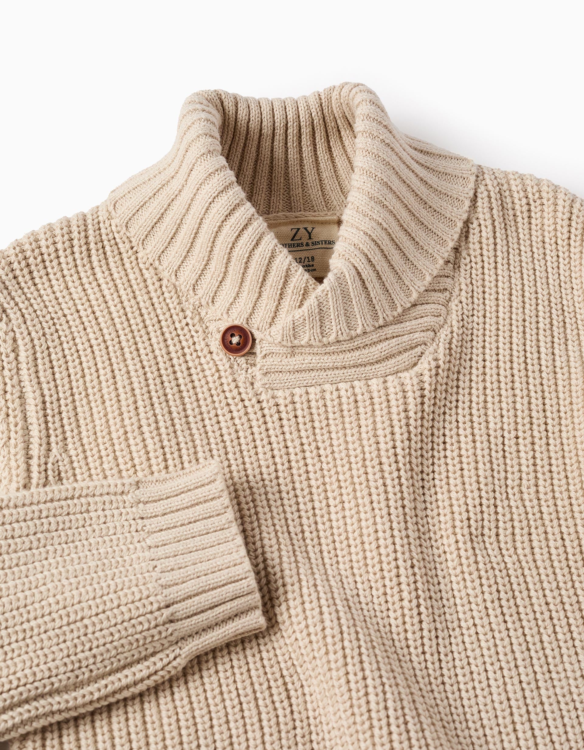 Pull en Maille avec Col Roulé pour Garçon 'B&S', Beige