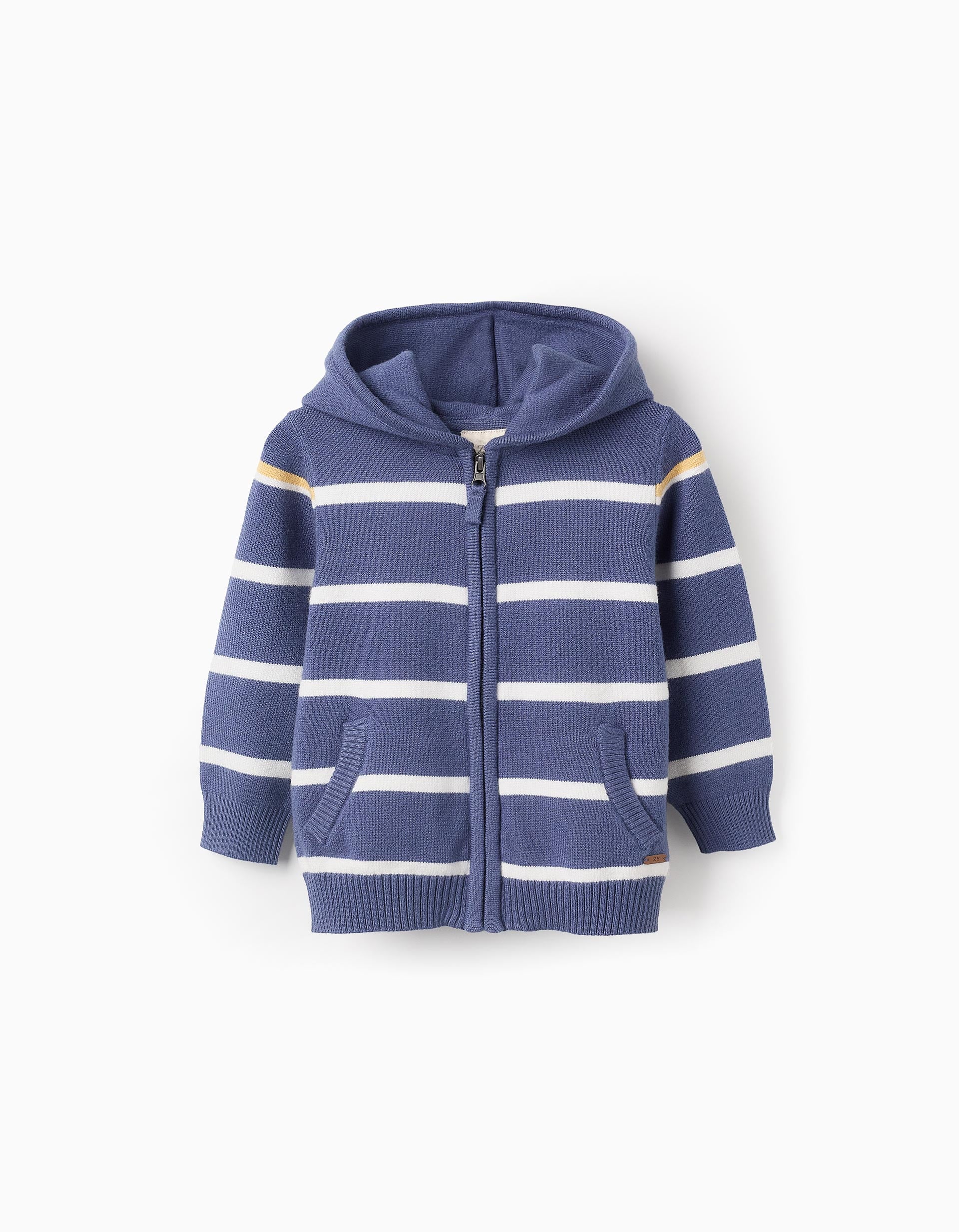 Striped Hooded Cardigan for Baby Boys, Blue/White