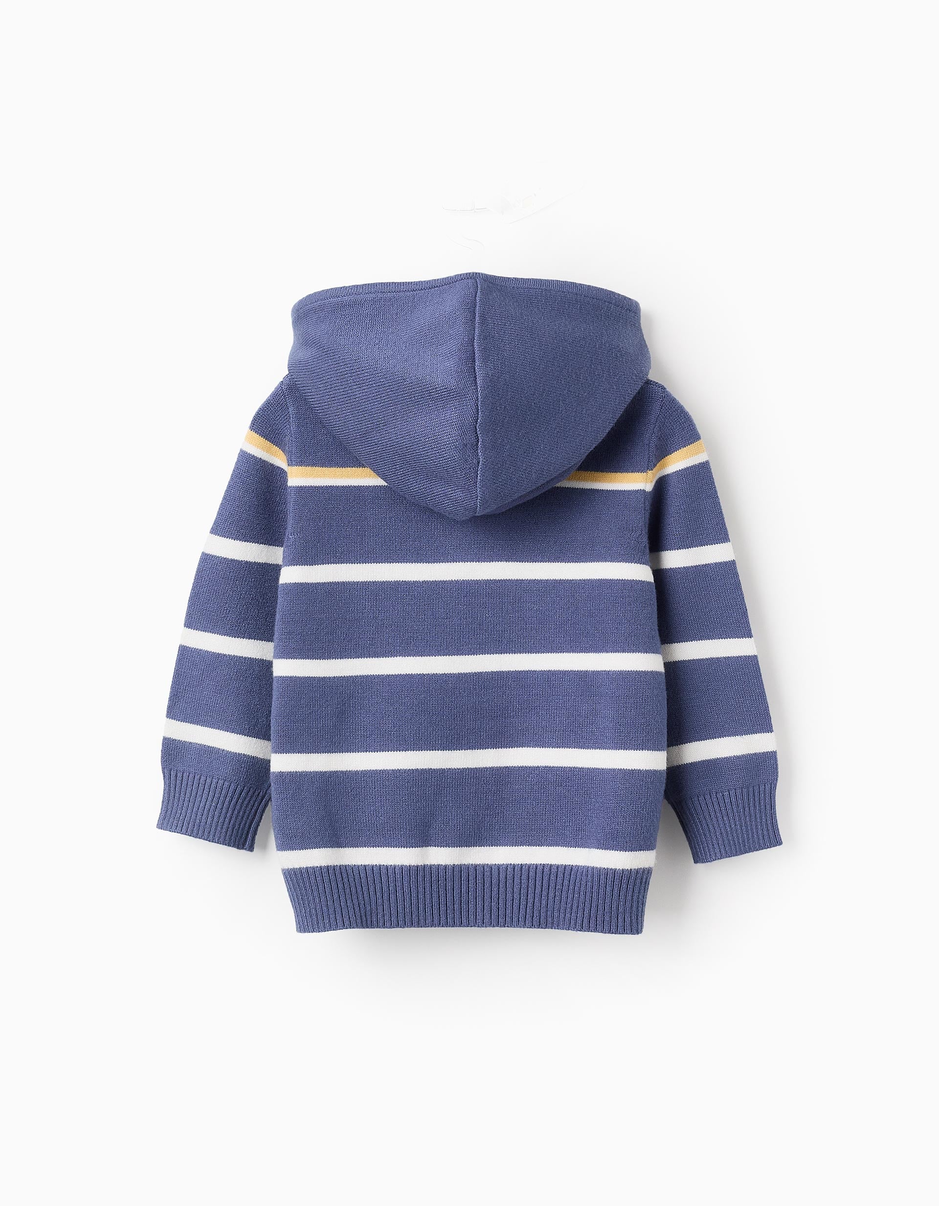 Striped Hooded Cardigan for Baby Boys, Blue/White