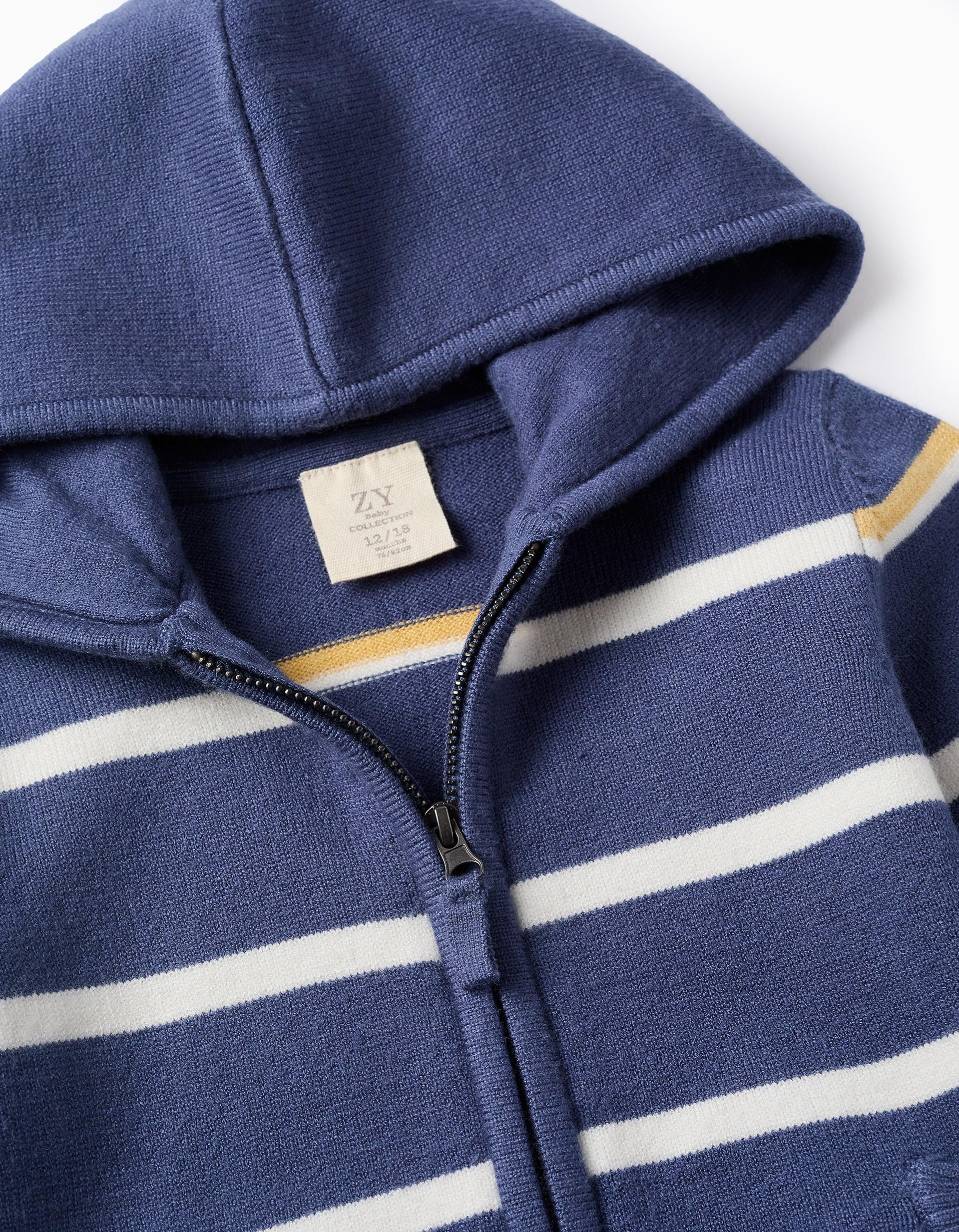 Striped Hooded Cardigan for Baby Boys, Blue/White