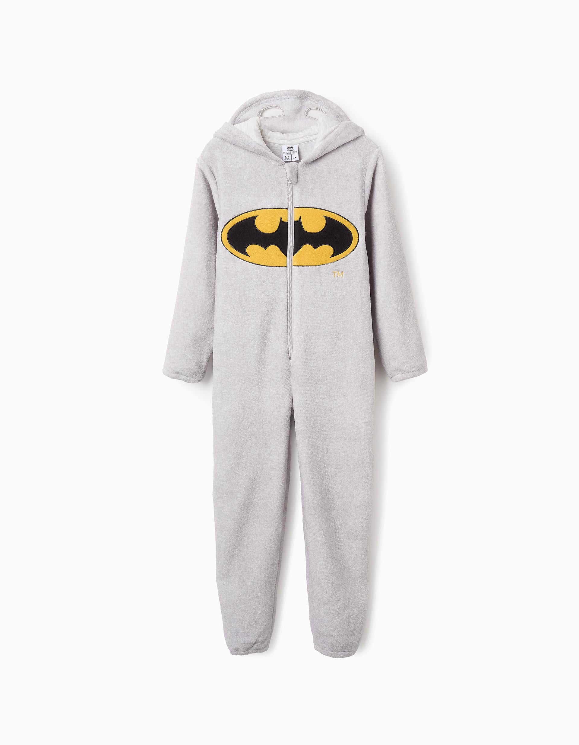 Plush Onesie with Hood-Mask for Boys 'Batman', Grey