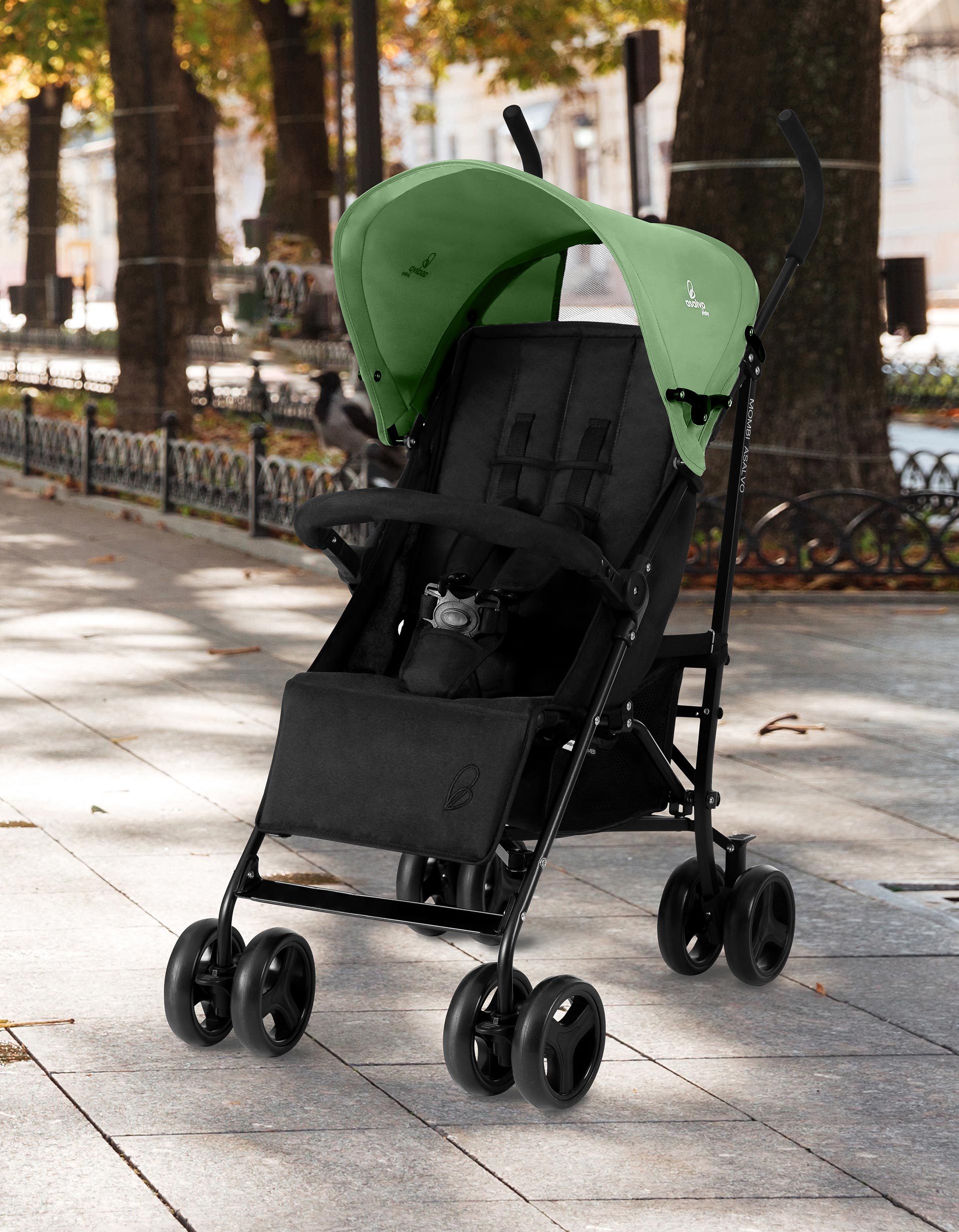 Carrinho de Passeio Mombi Asalvo, Green/Black