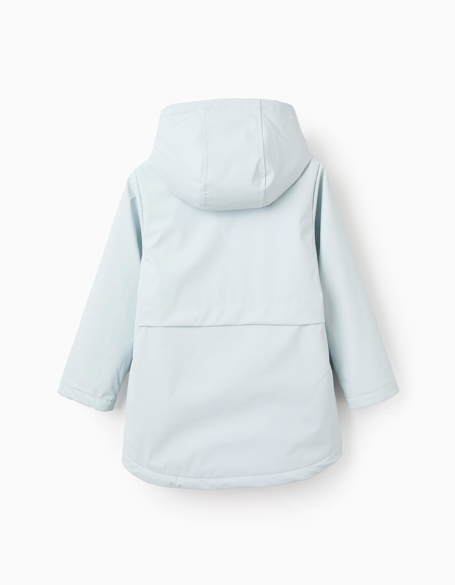 Parka de Borracha com Capuz para Menina, Azul Claro