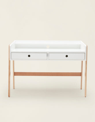 Bureau Évolutive ZY Baby avec Tiroirs, Blanc