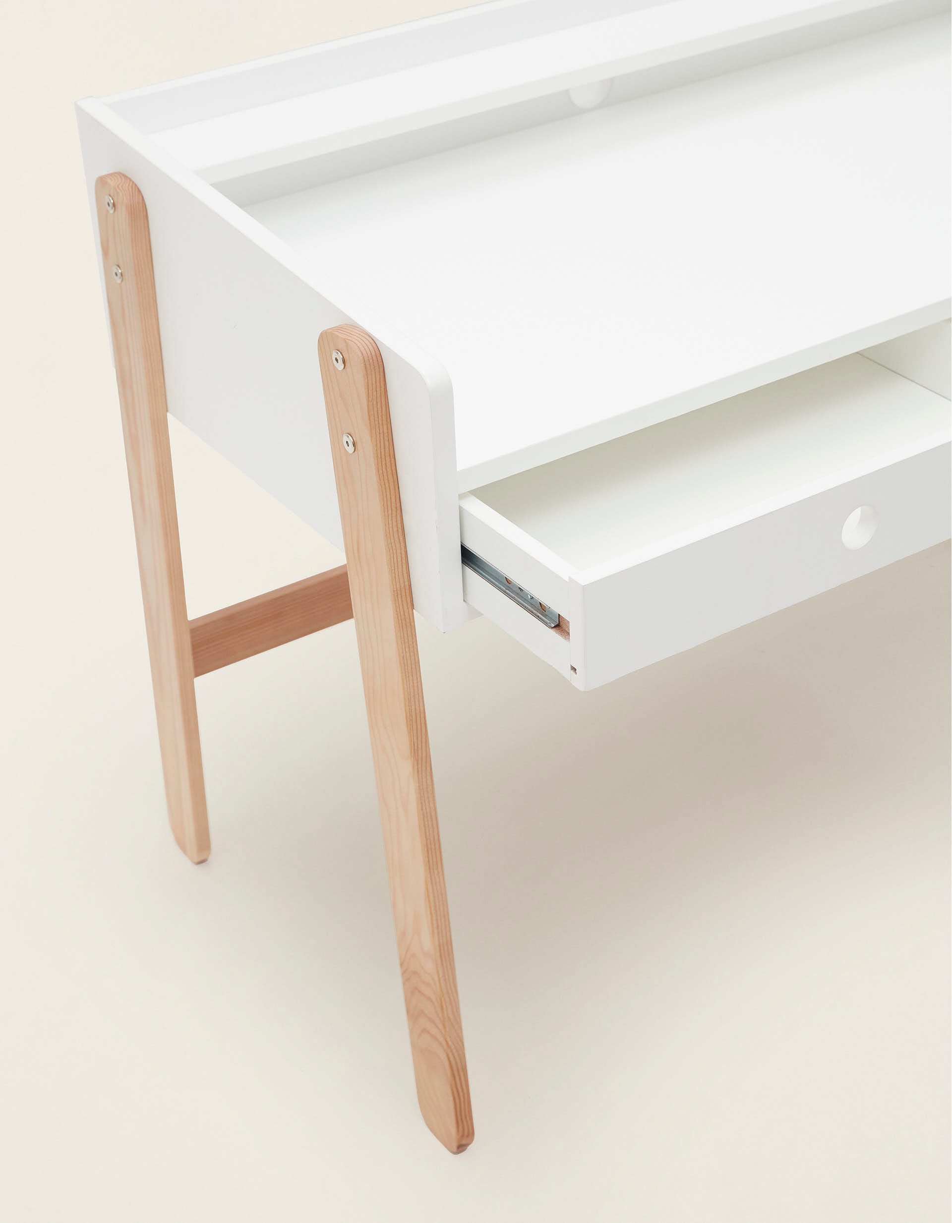 Bureau Évolutive ZY Baby avec Tiroirs, Blanc