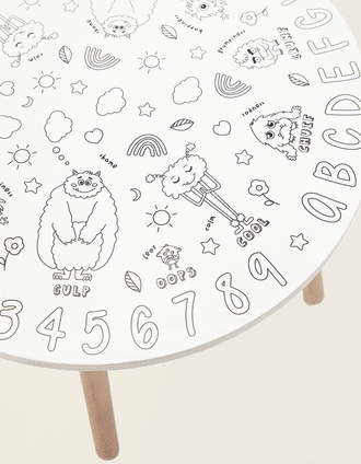 Colouring Table ZY Baby 'Emotions', White