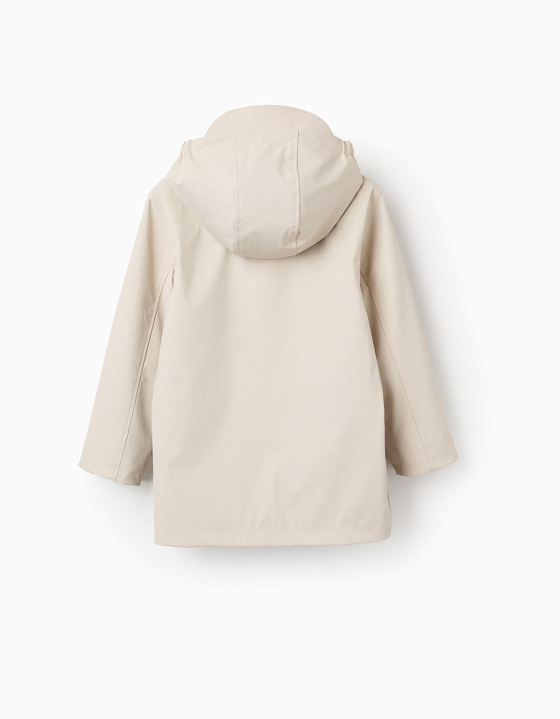 Parka de Goma con Forro en Jersey para Niño, Beige