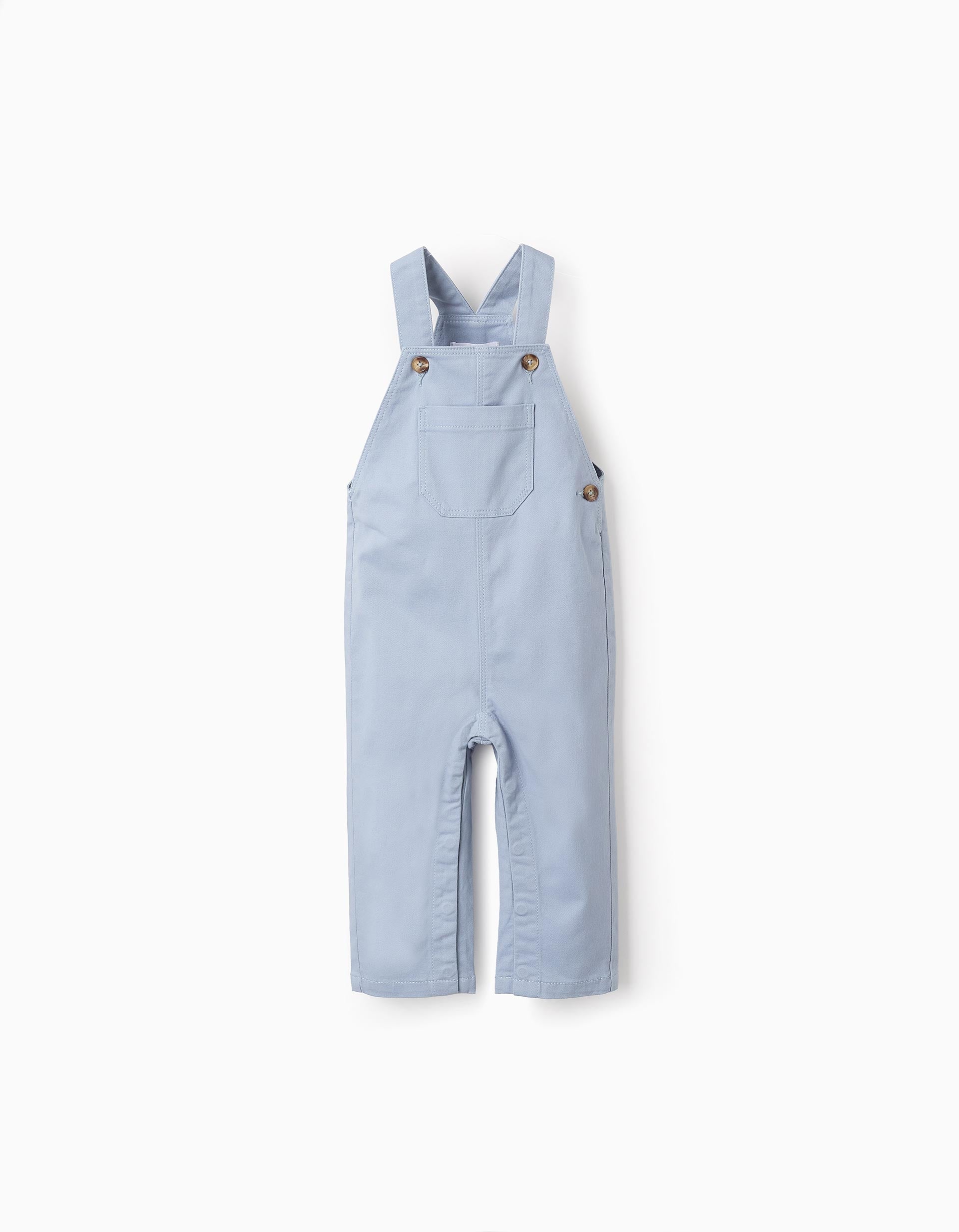 Twill Dungarees for Baby Boys, Light Blue