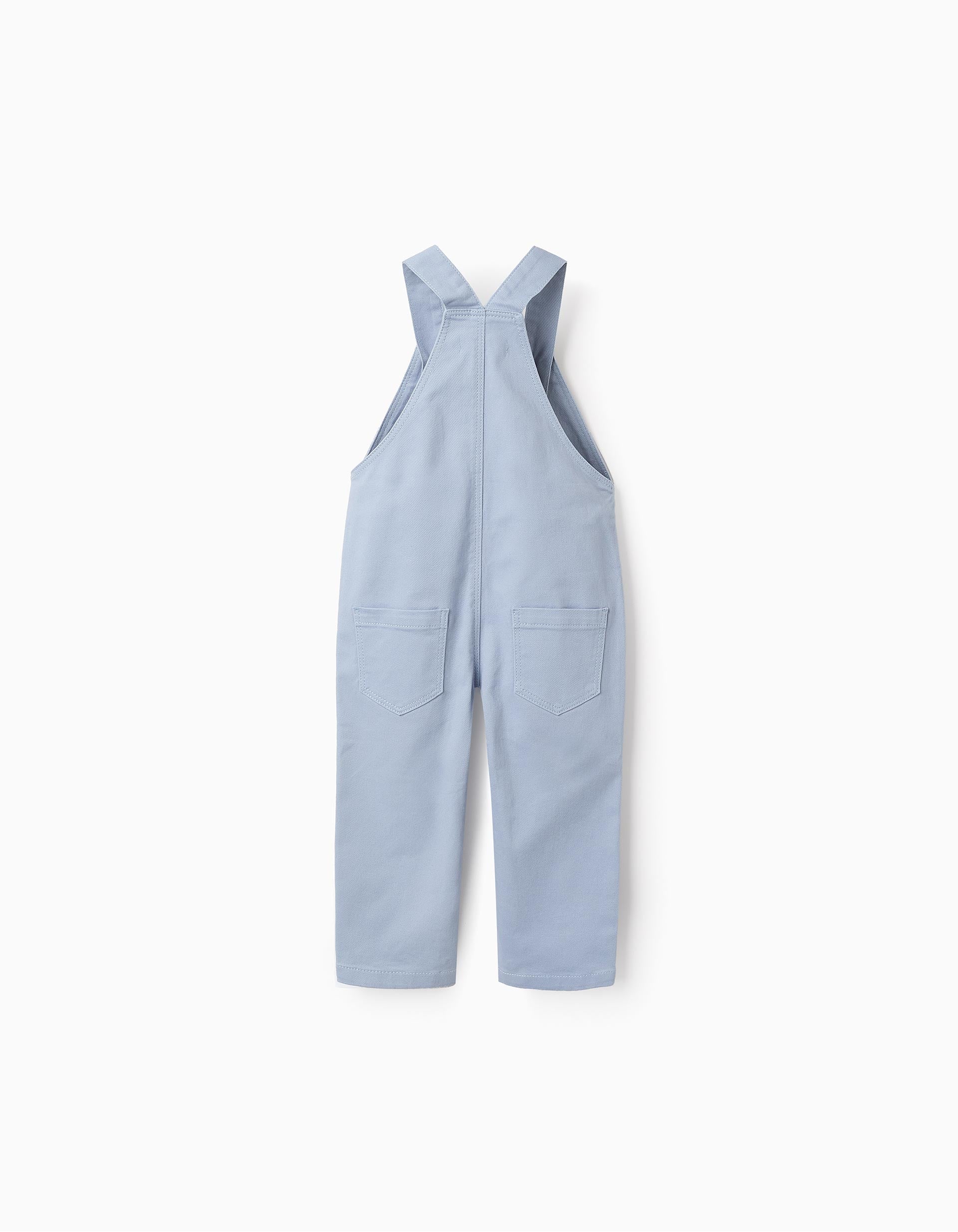 Twill Dungarees for Baby Boys, Light Blue