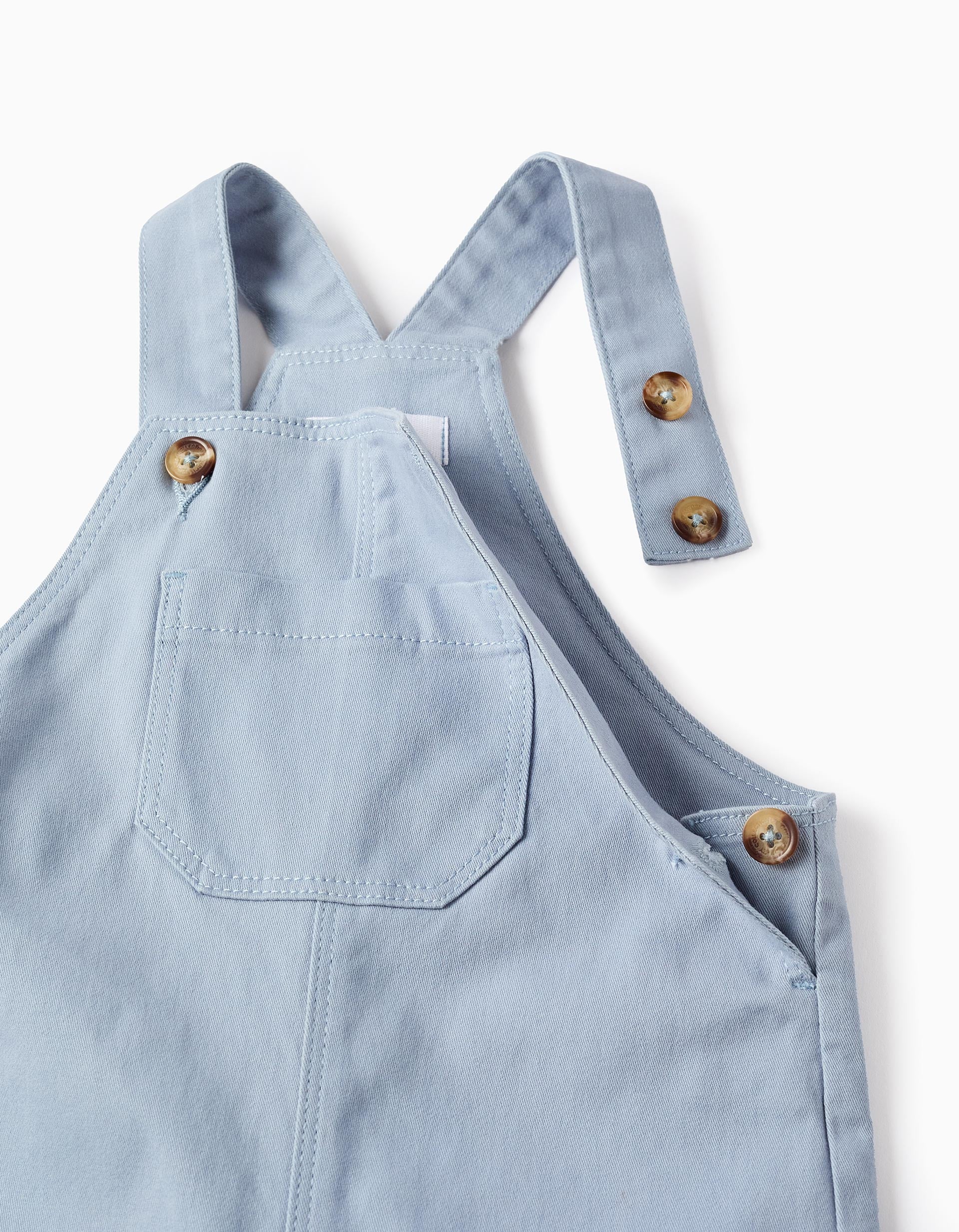 Twill Dungarees for Baby Boys, Light Blue