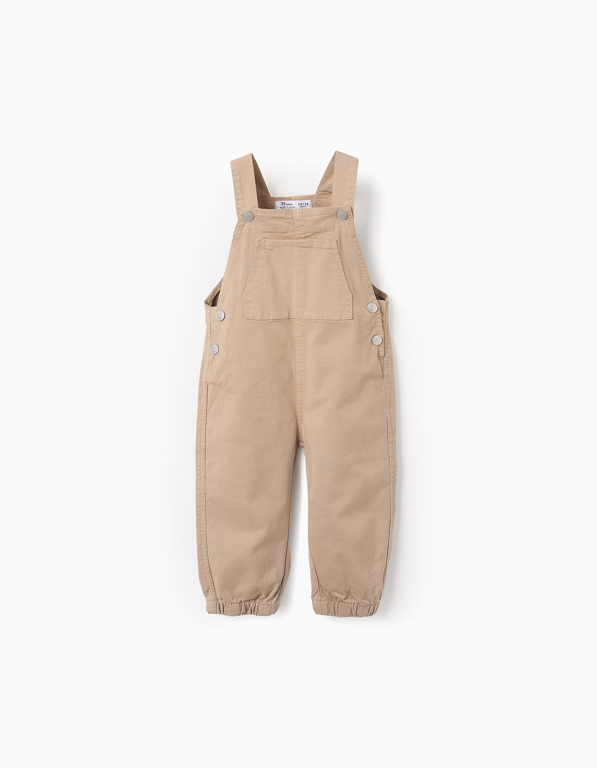 Twill Pinafore Dresses for Baby Boys, Beige