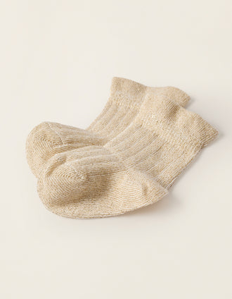 Ribbed Socks with Lurex Threads for Baby Girls, Gold