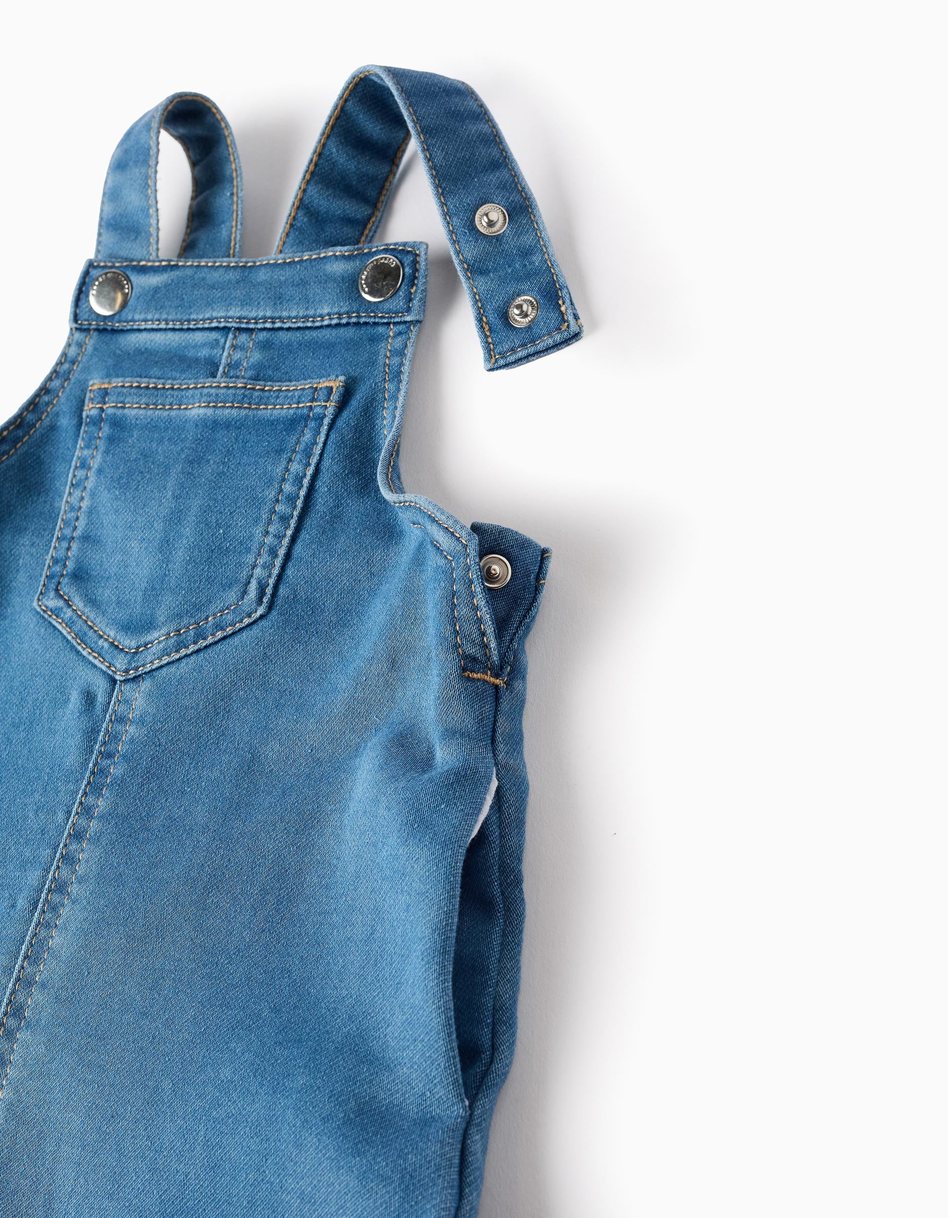 Robe Salopette en Jean pour Bébé Fille, Bleu