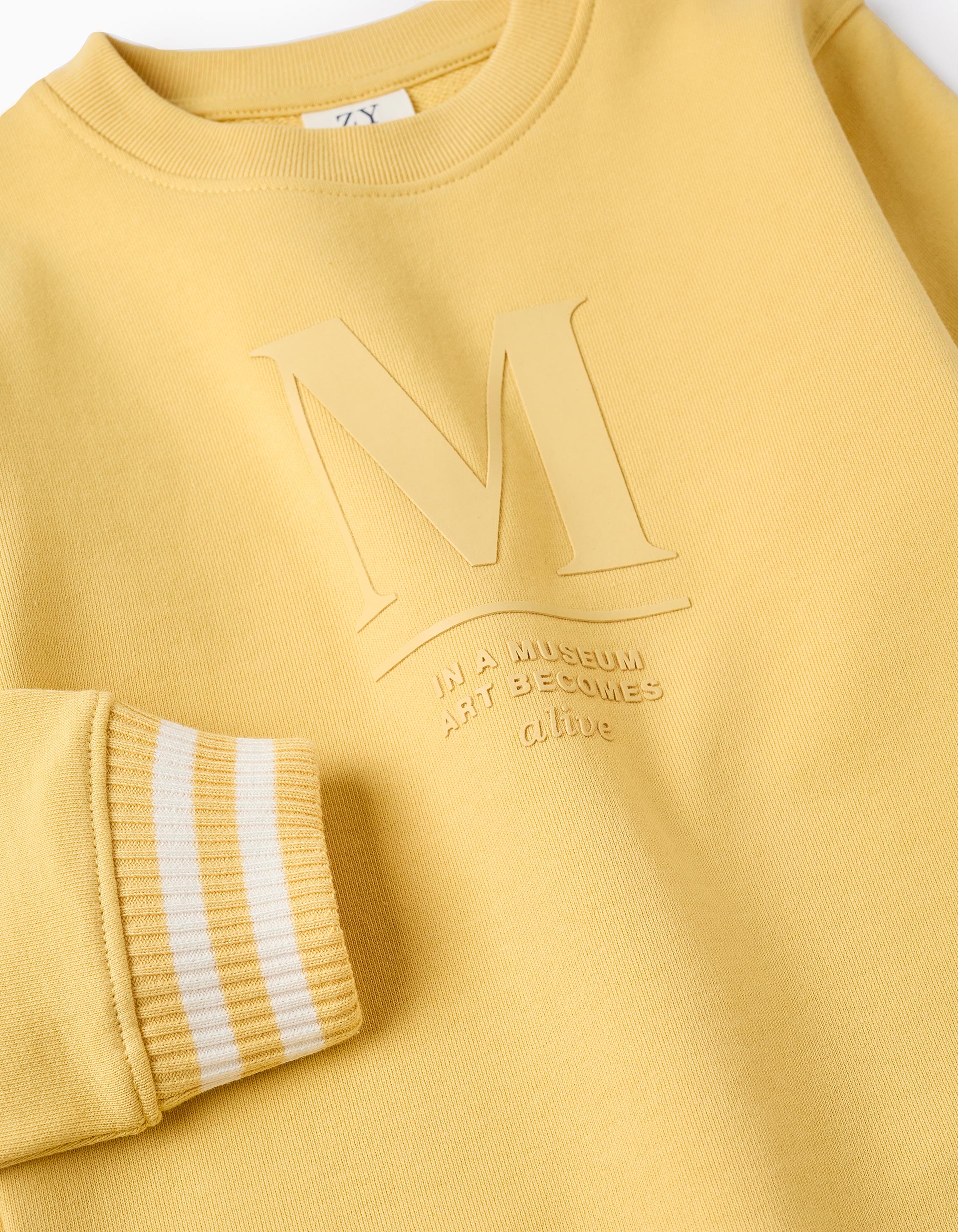 Cotton Sweatshirt for Boys 'M', Yellow