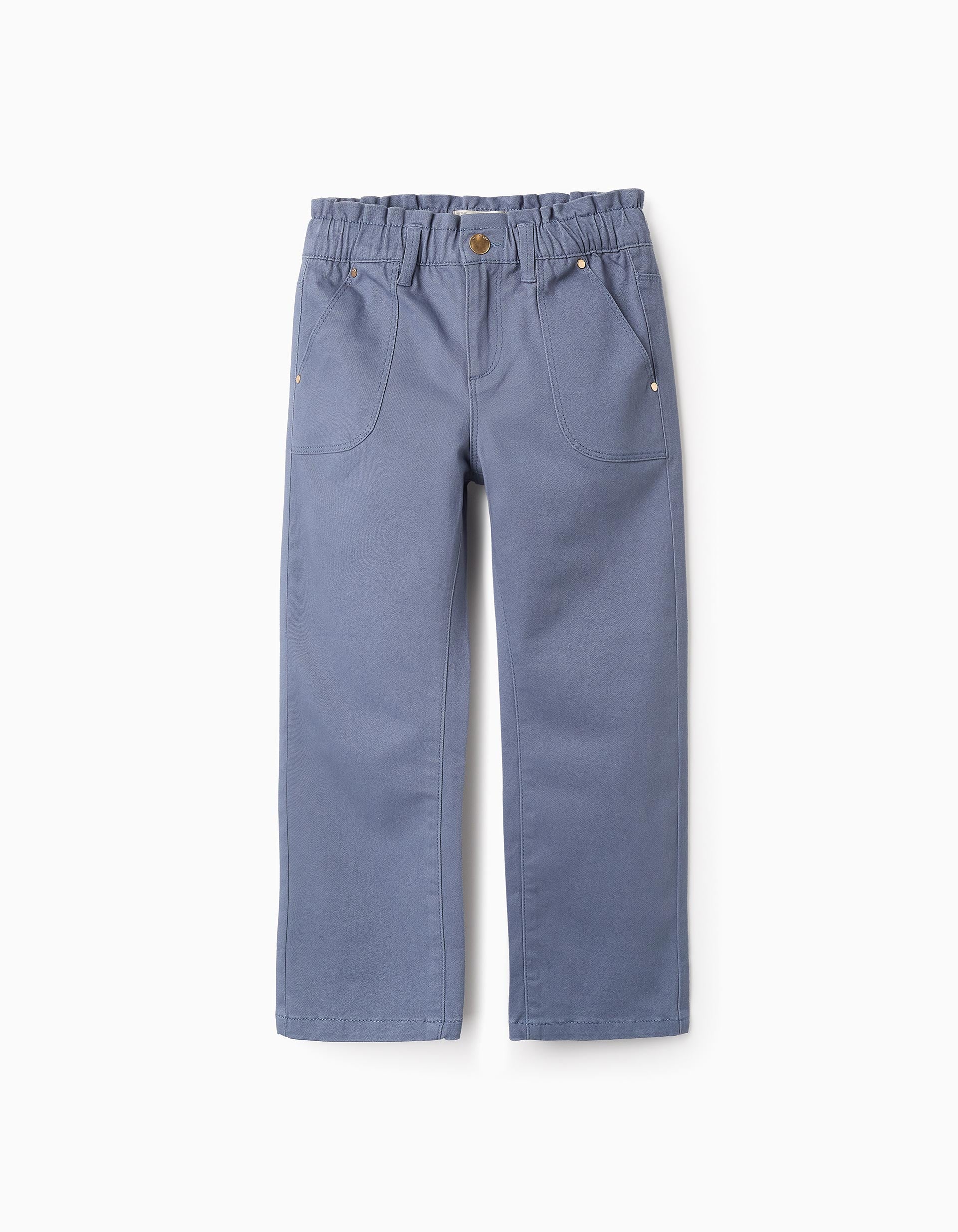 Twill trousers for Girls 'Paperbag', Blue