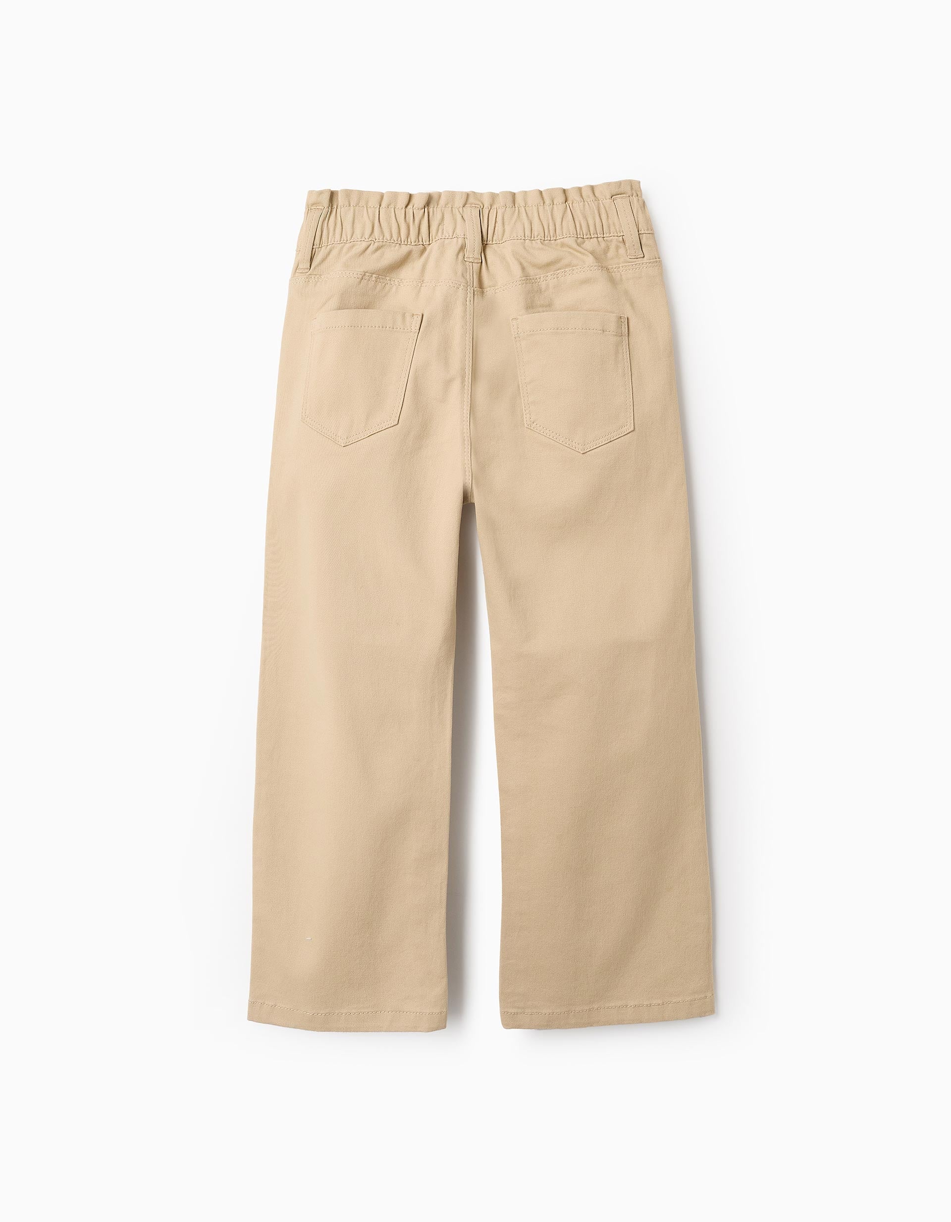 Twill trousers for Girls 'Paperbag', Beige