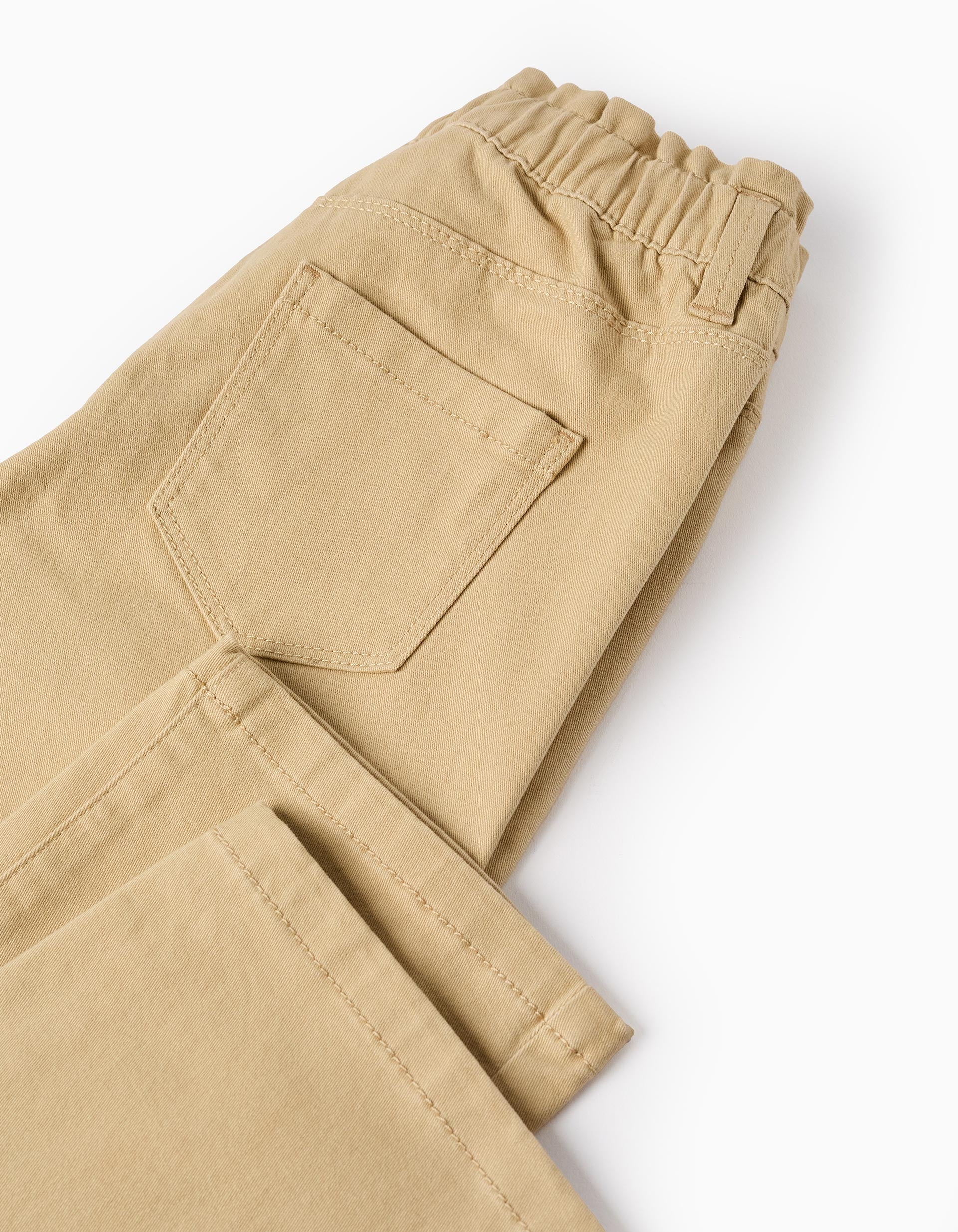 Twill trousers for Girls 'Paperbag', Beige