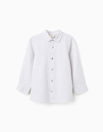 Camisa de sarja de algodão 'B&S' para menino, cinza-claro