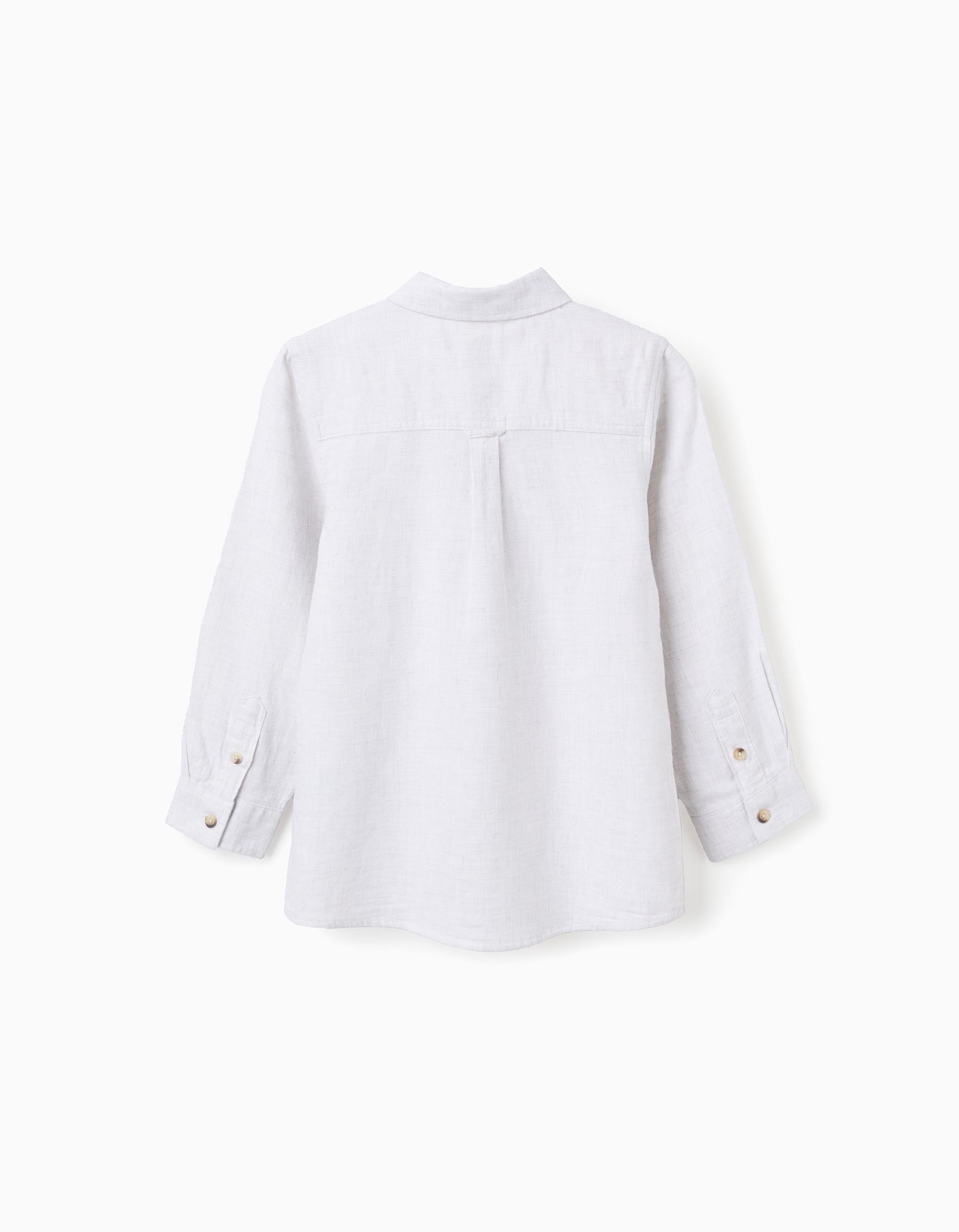 Camisa de sarga de algodón 'B&S' para niño, gris claro