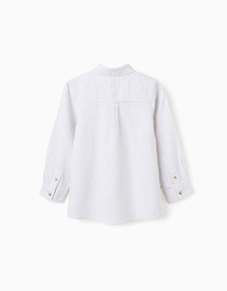 Camisa de sarja de algodão 'B&S' para menino, cinza-claro