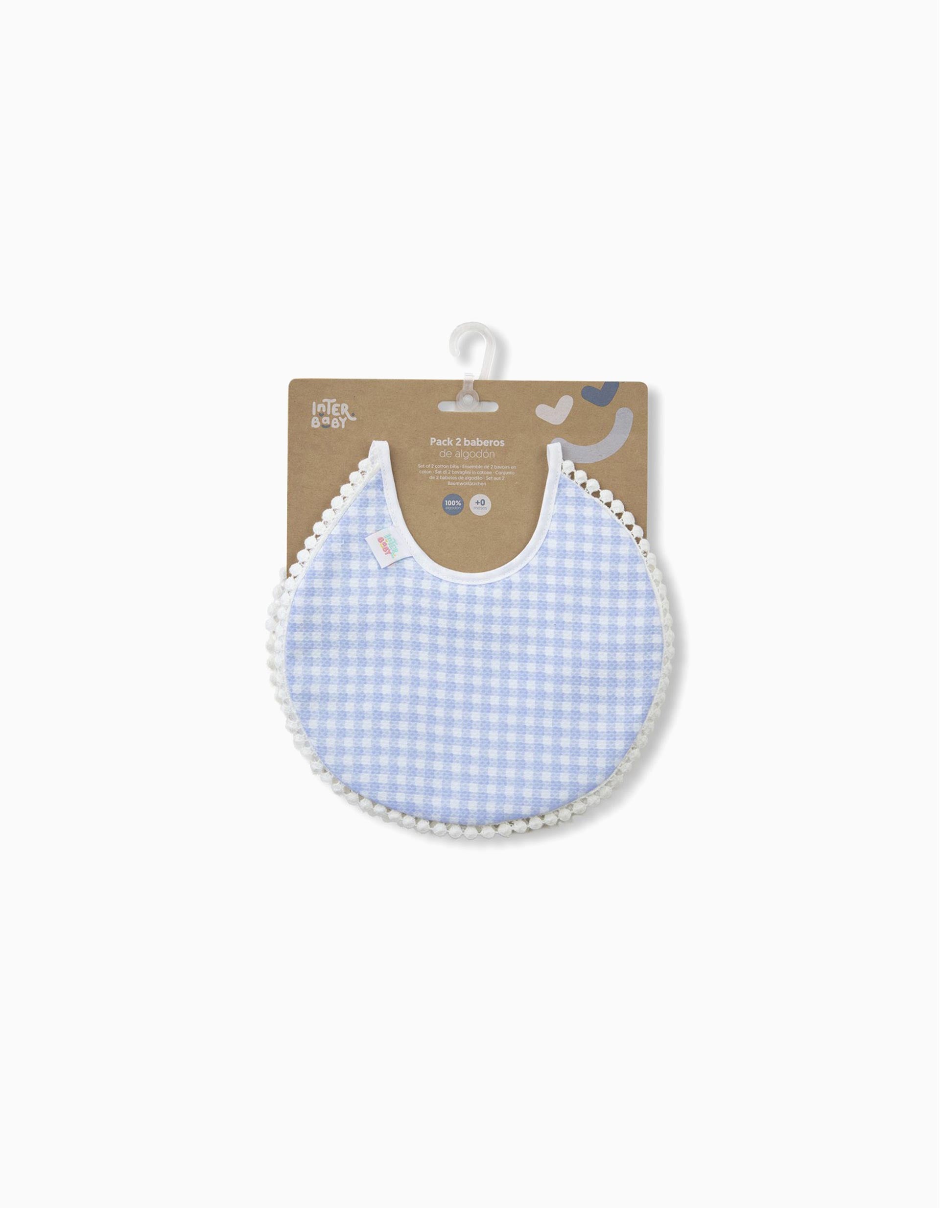 2 Classic Interbaby Bibs, Straps Blue