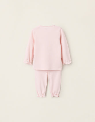 Pijama de Algodão para Bebé Menina 'Princesas', Rosa