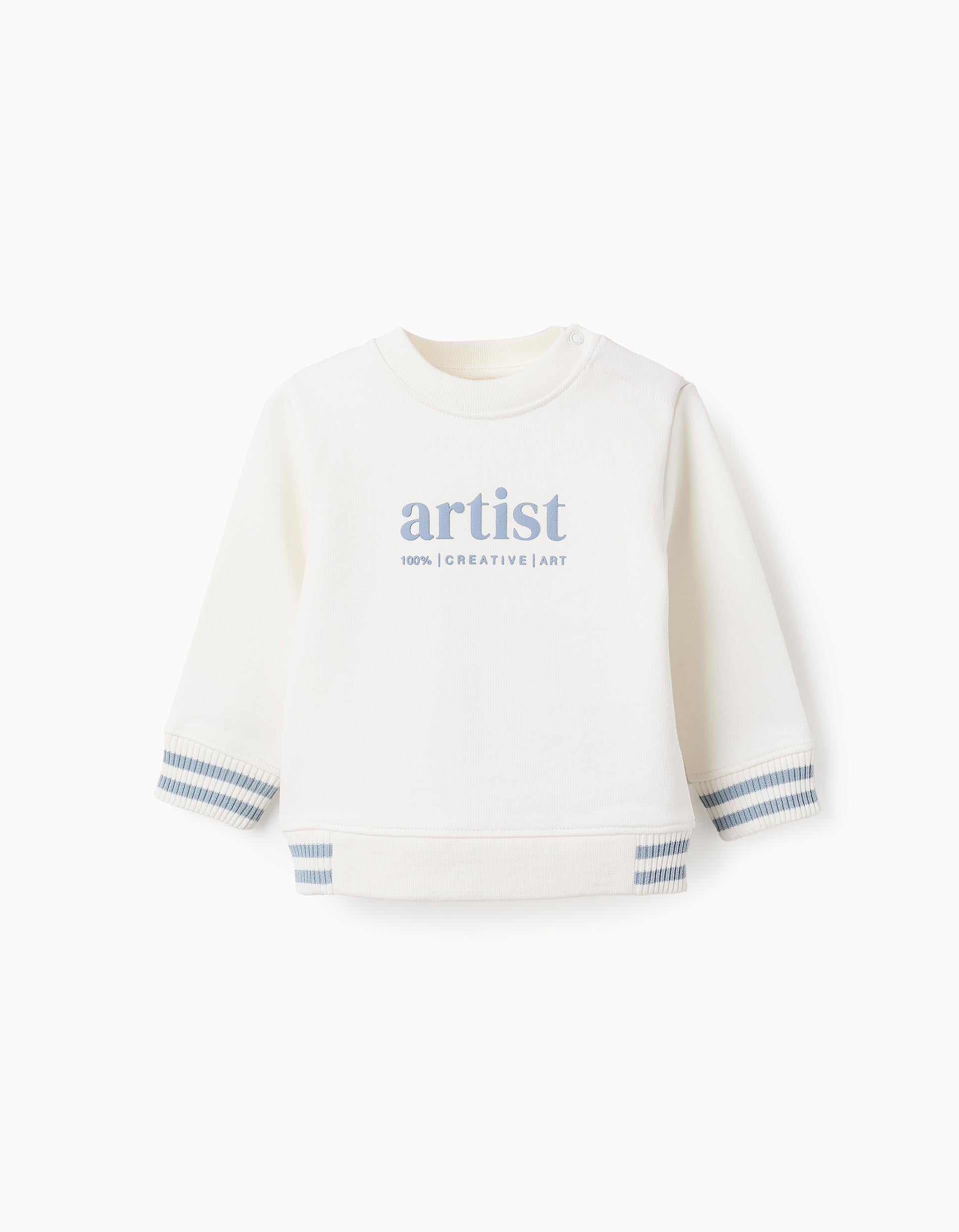 Cotton Sweatshirt for Baby Boys 'Artist', White