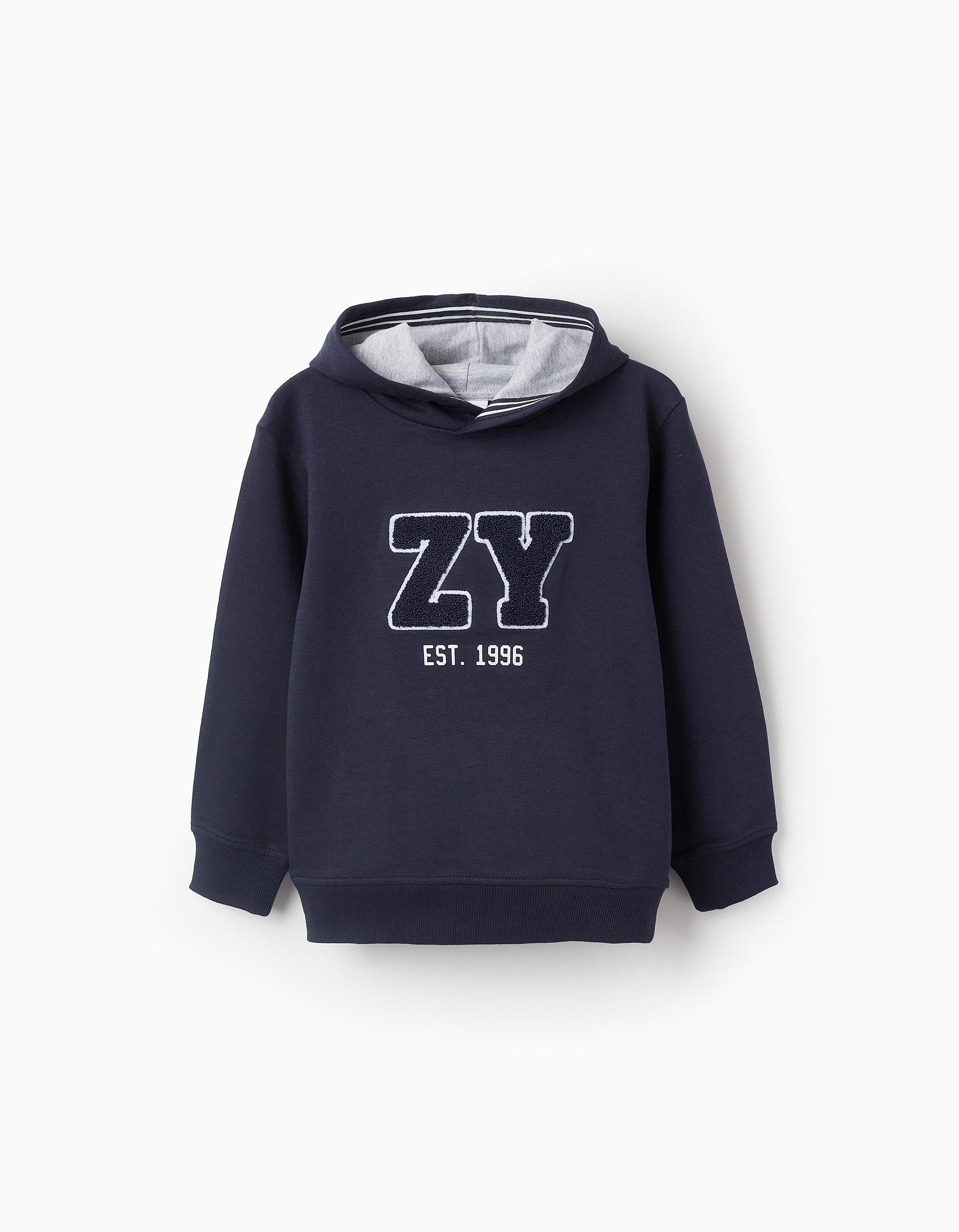 Hooded Sweatshirt for Boys 'ZY', Dark Blue