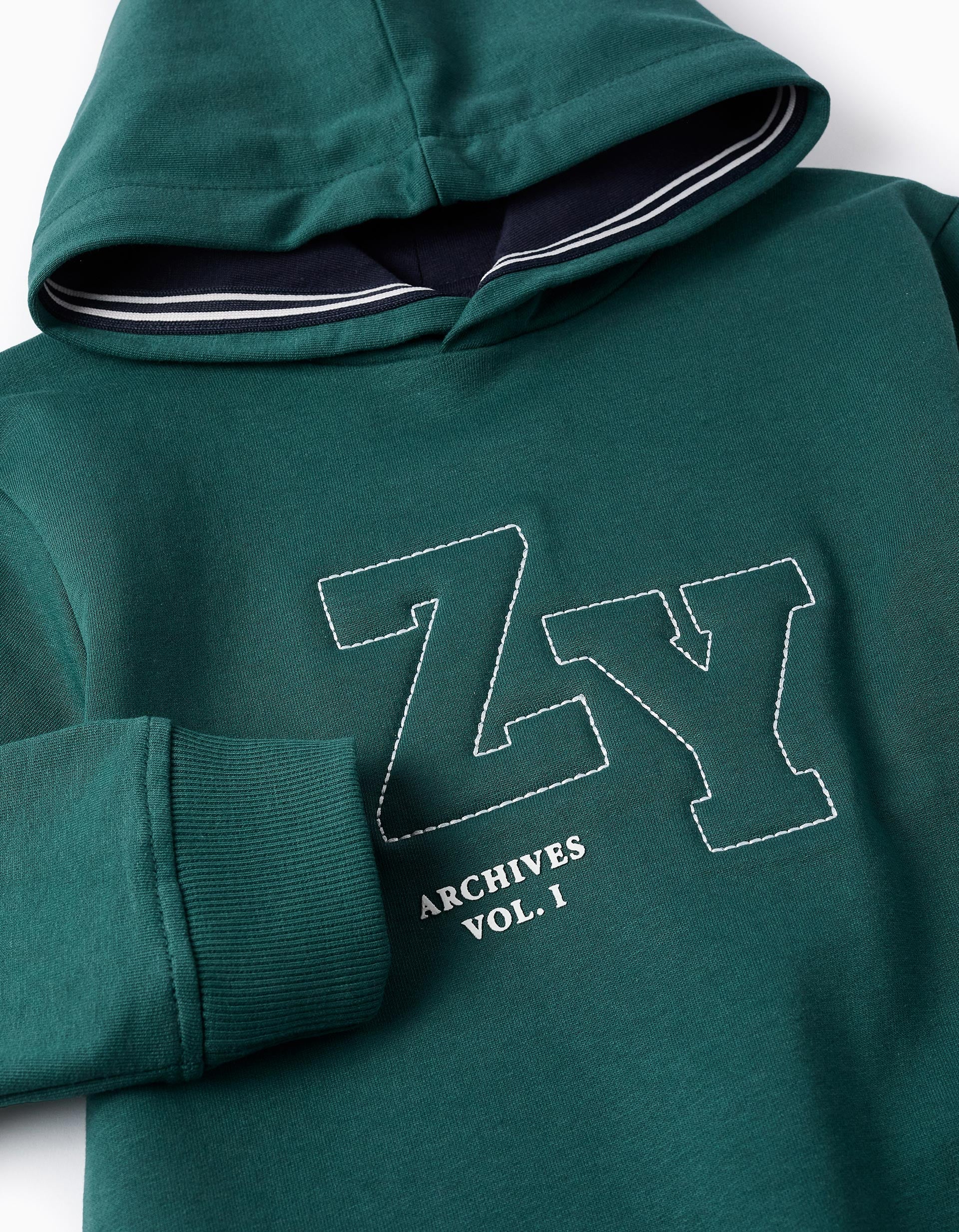 Hooded Sweatshirt for Boys 'ZY', Green