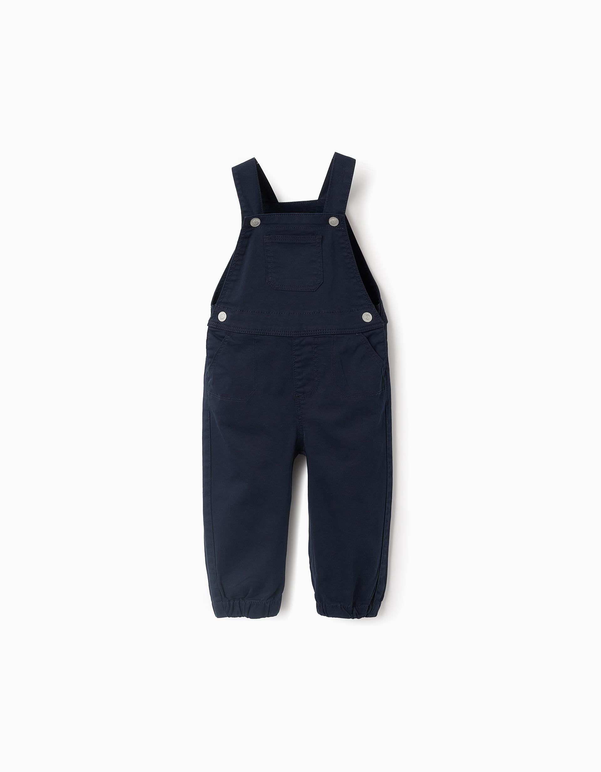 Twill Dungarees for Baby Boys, Dark Blue