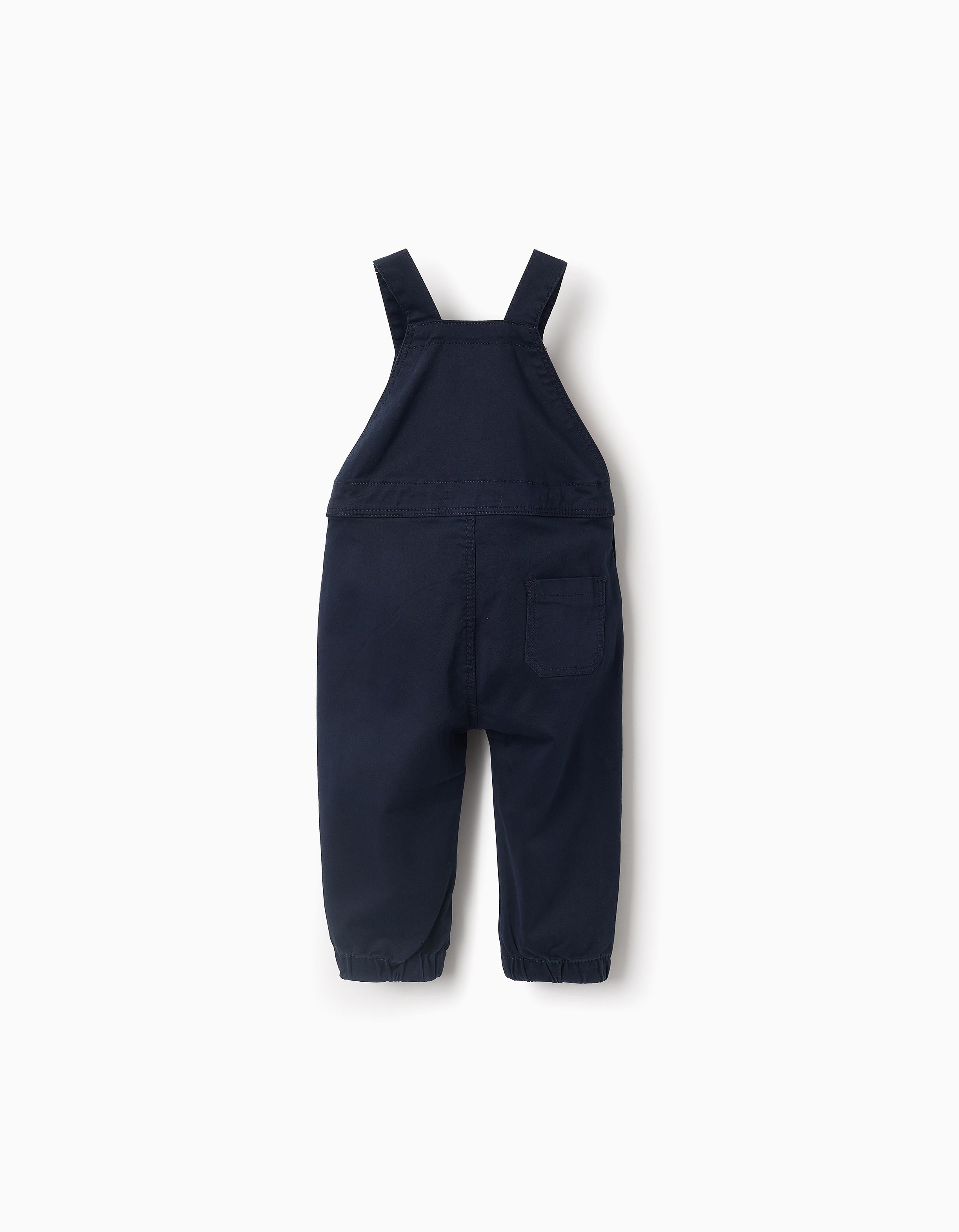 Twill Dungarees for Baby Boys, Dark Blue