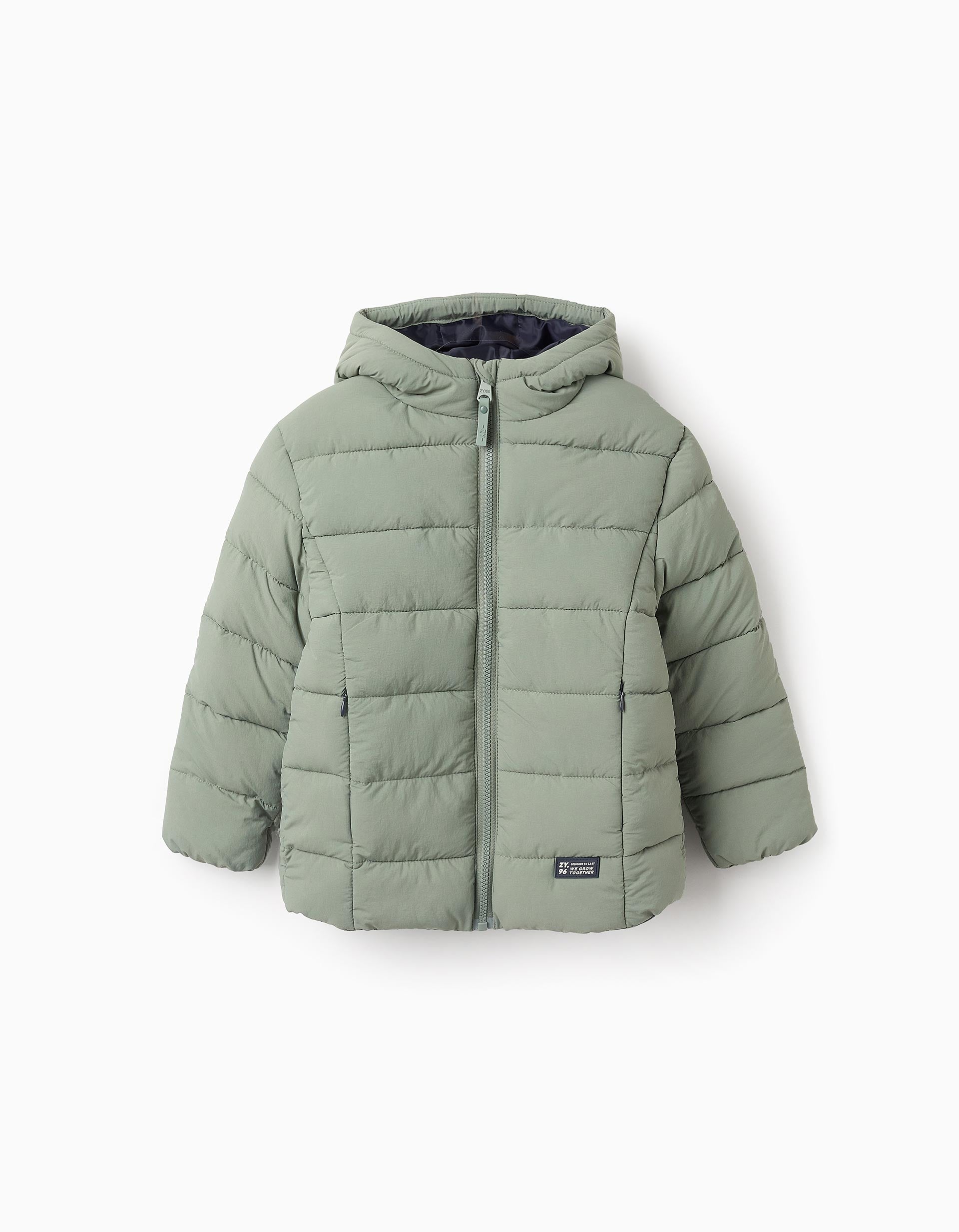 Chaqueta Acolchada con Capucha para Niño, Verde