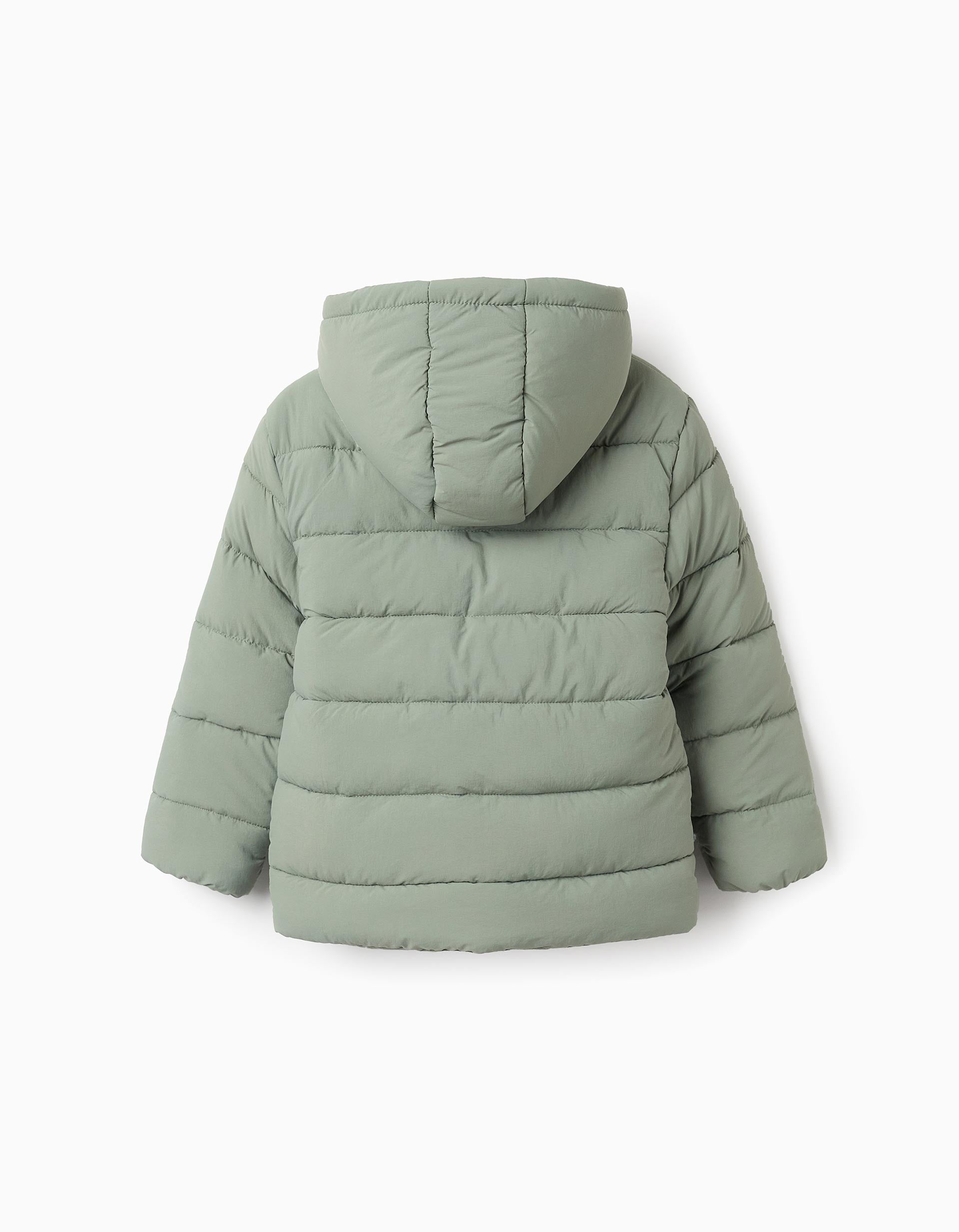 Chaqueta Acolchada con Capucha para Niño, Verde