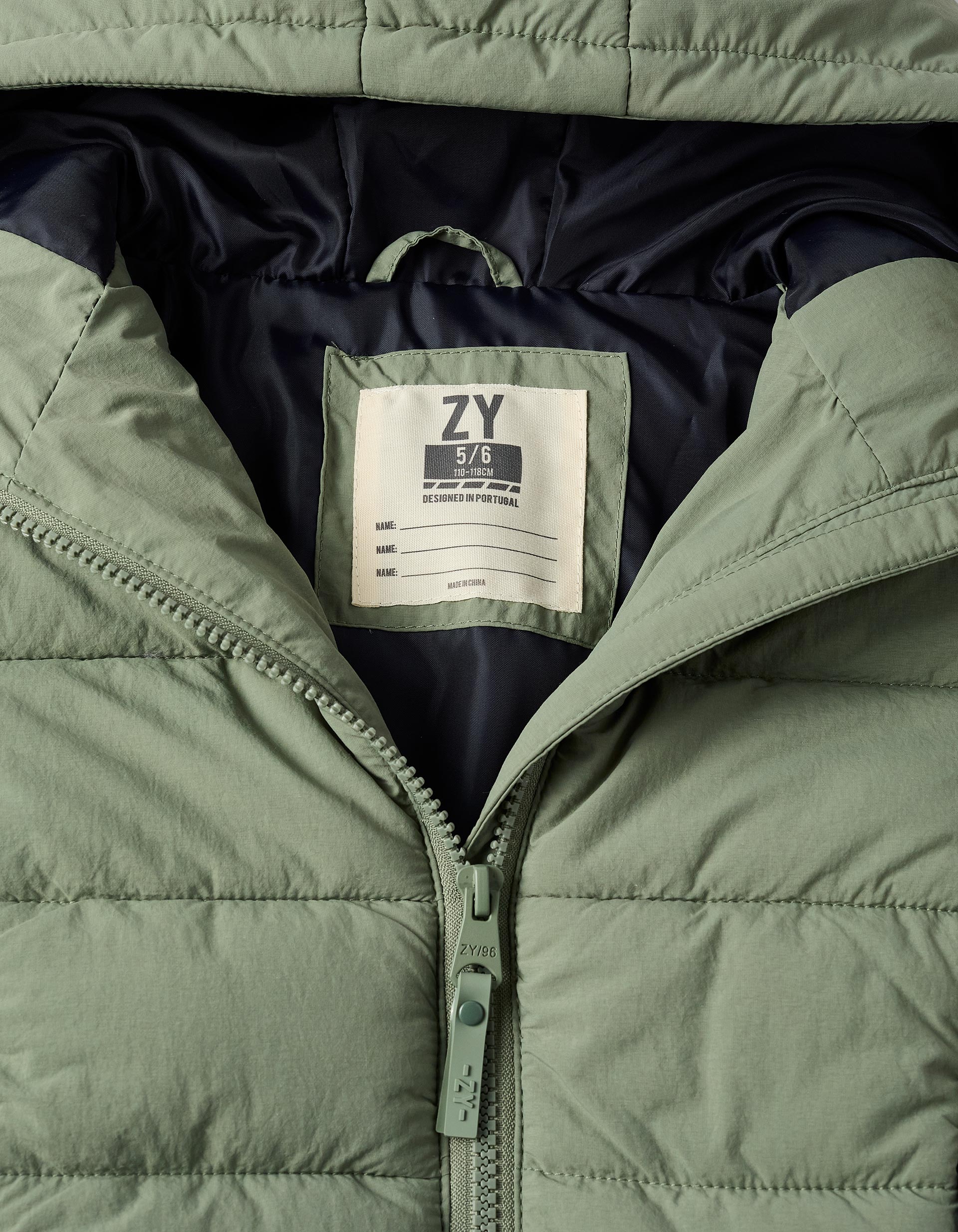 Chaqueta Acolchada con Capucha para Niño, Verde