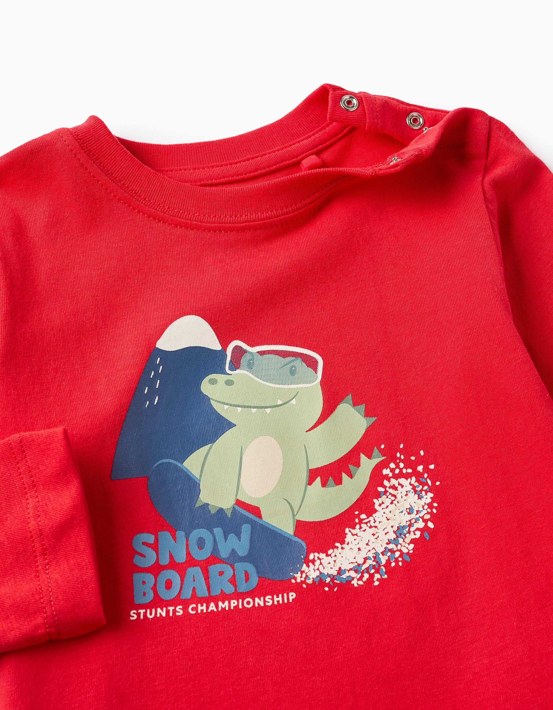 T-shirt à Manches Longues pour Bébé Garçon 'Crocodile', Rouge