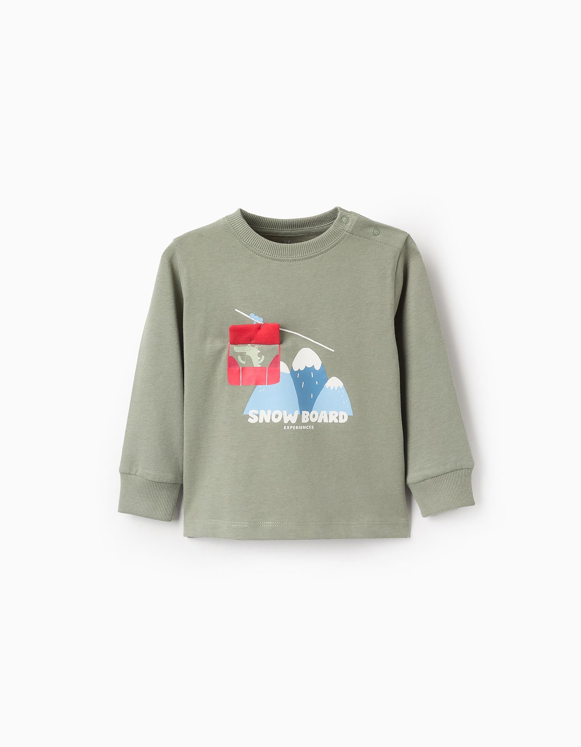 T-shirt à Manches Longues pour Bébé Garçon 'Crocodile', Vert