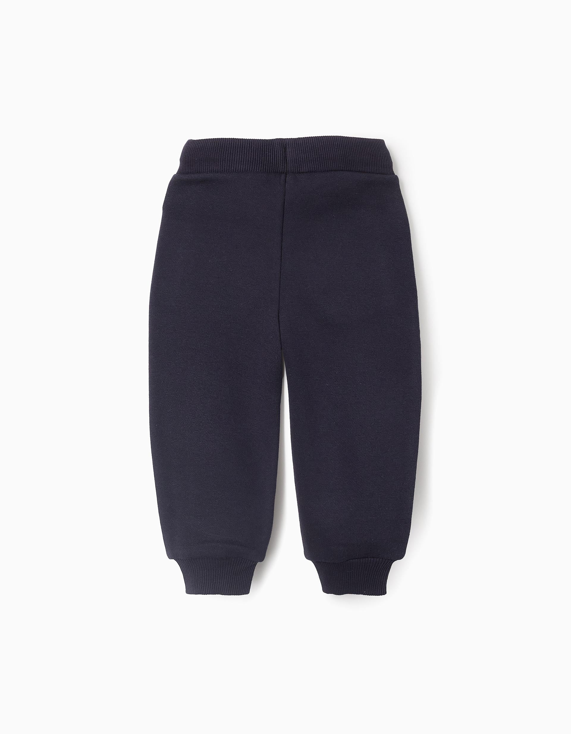 Pantalon Jogpant Gratté pour Bébé Garçon 'Cable Car', Bleu Foncé