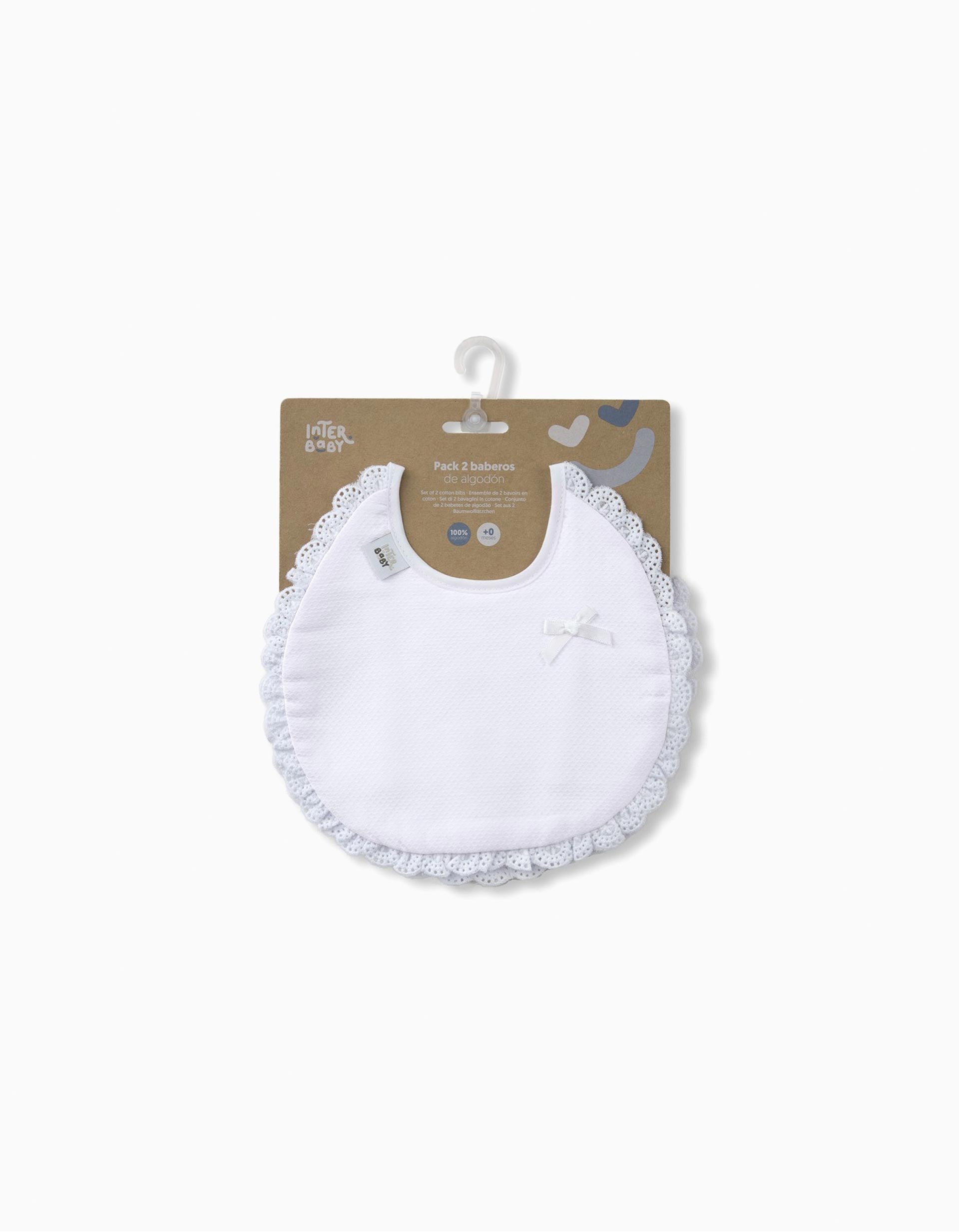 2 Classic Bibs White/Grey Unisex Interbaby