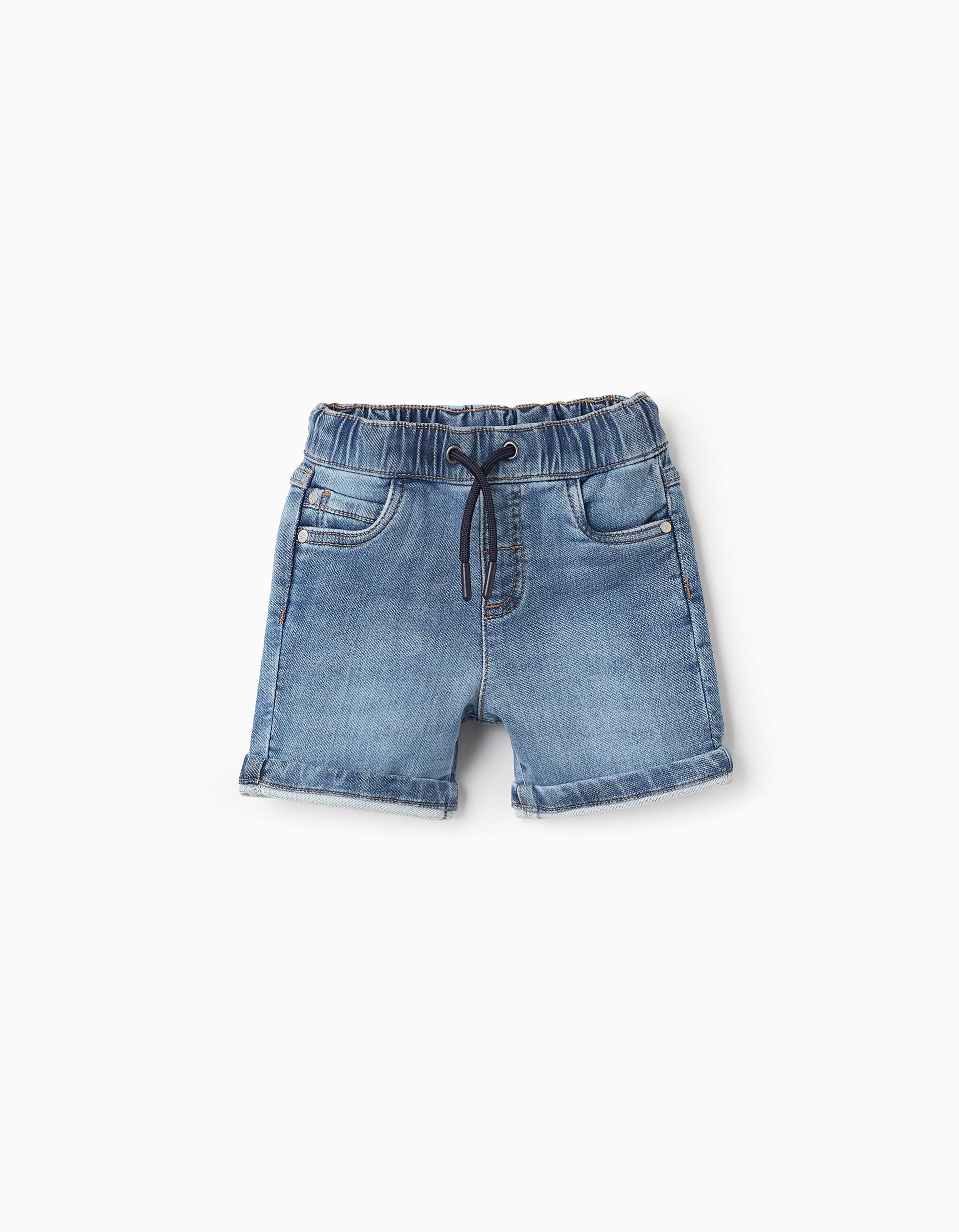 Denim Joggers Shorts for Baby Boys, Blue