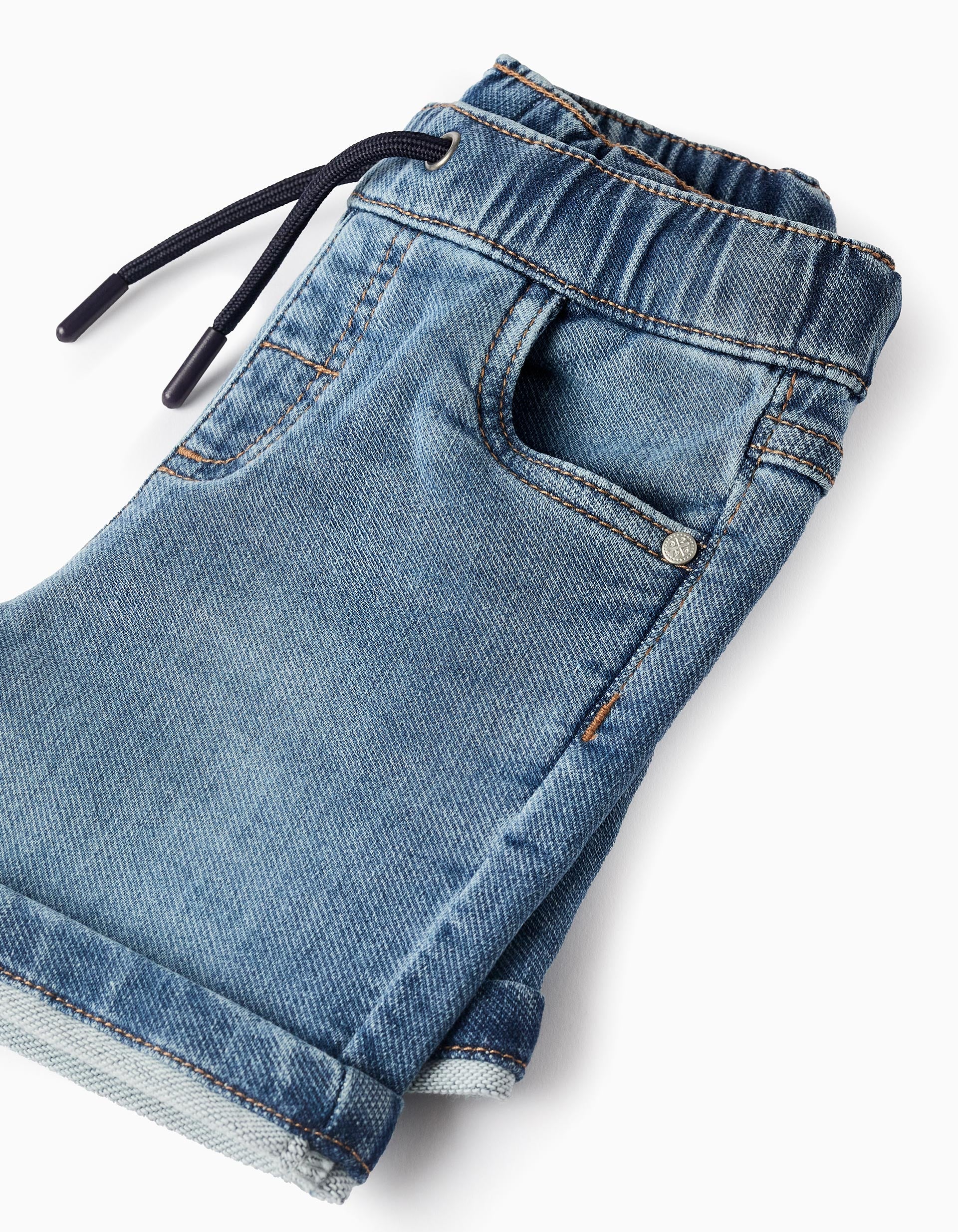 Denim Joggers Shorts for Baby Boys, Blue