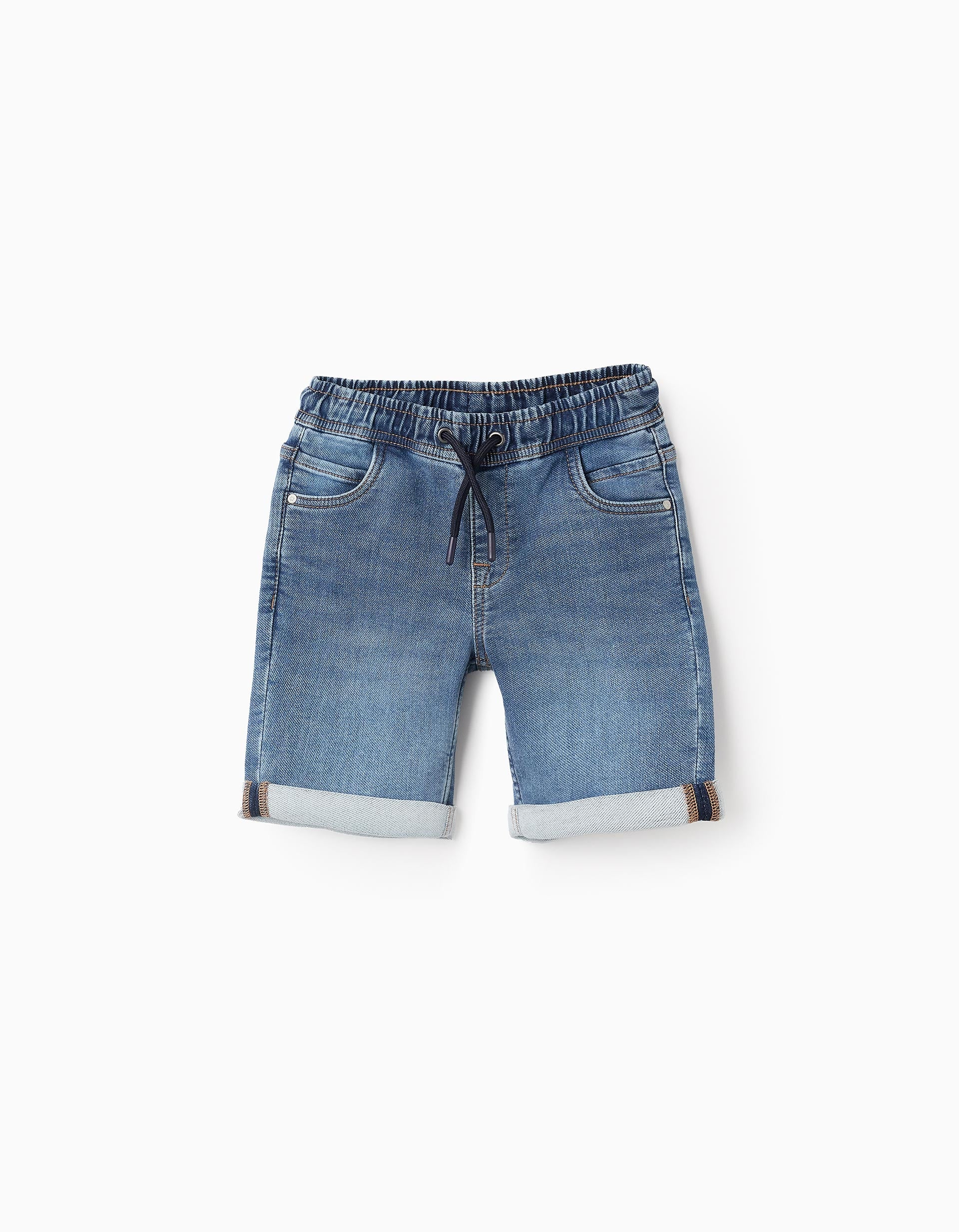 Denim Shorts with Drawstring for Boys 'Midi', Blue