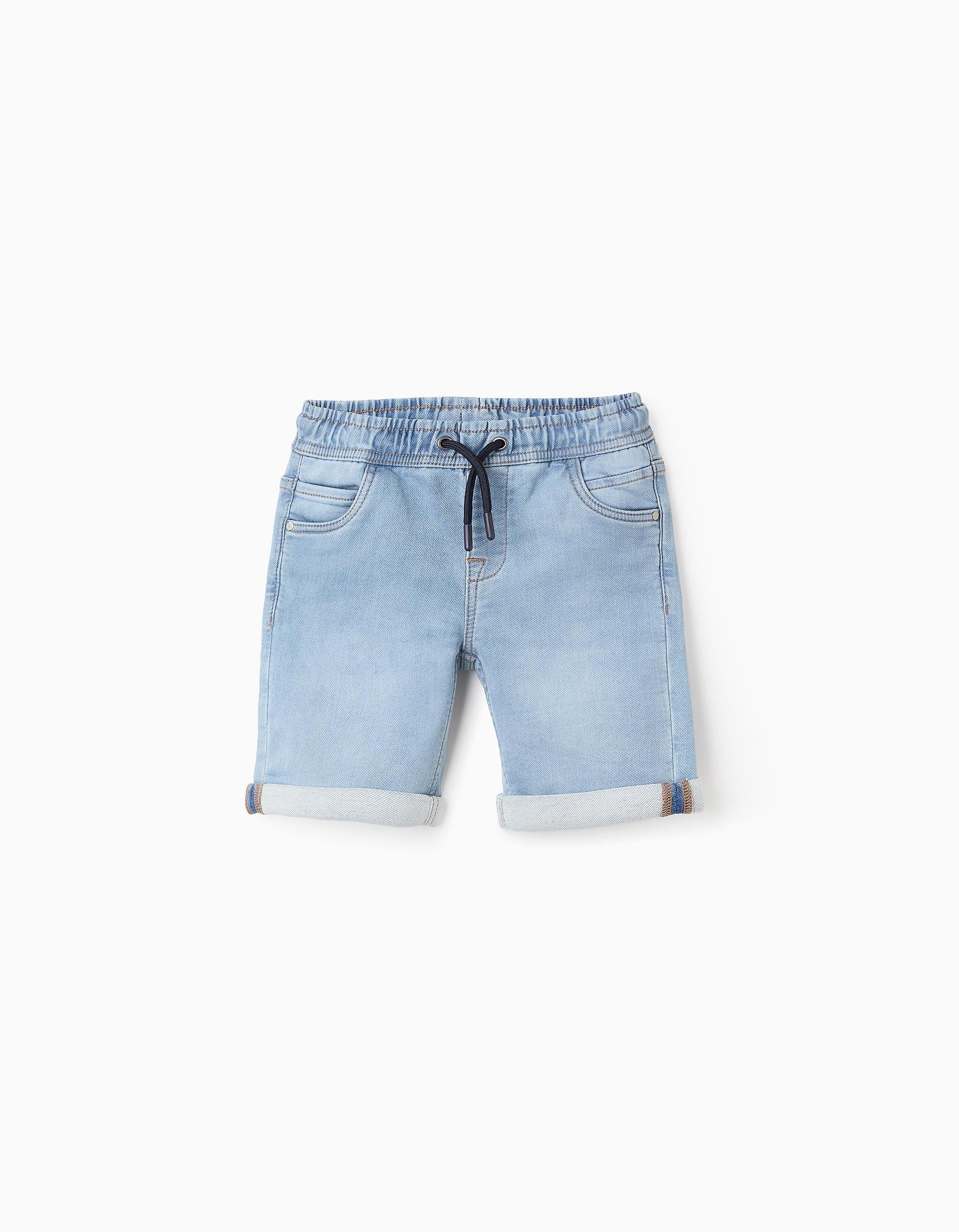 Denim Shorts with Drawstring for Boys 'Midi', Light Blue