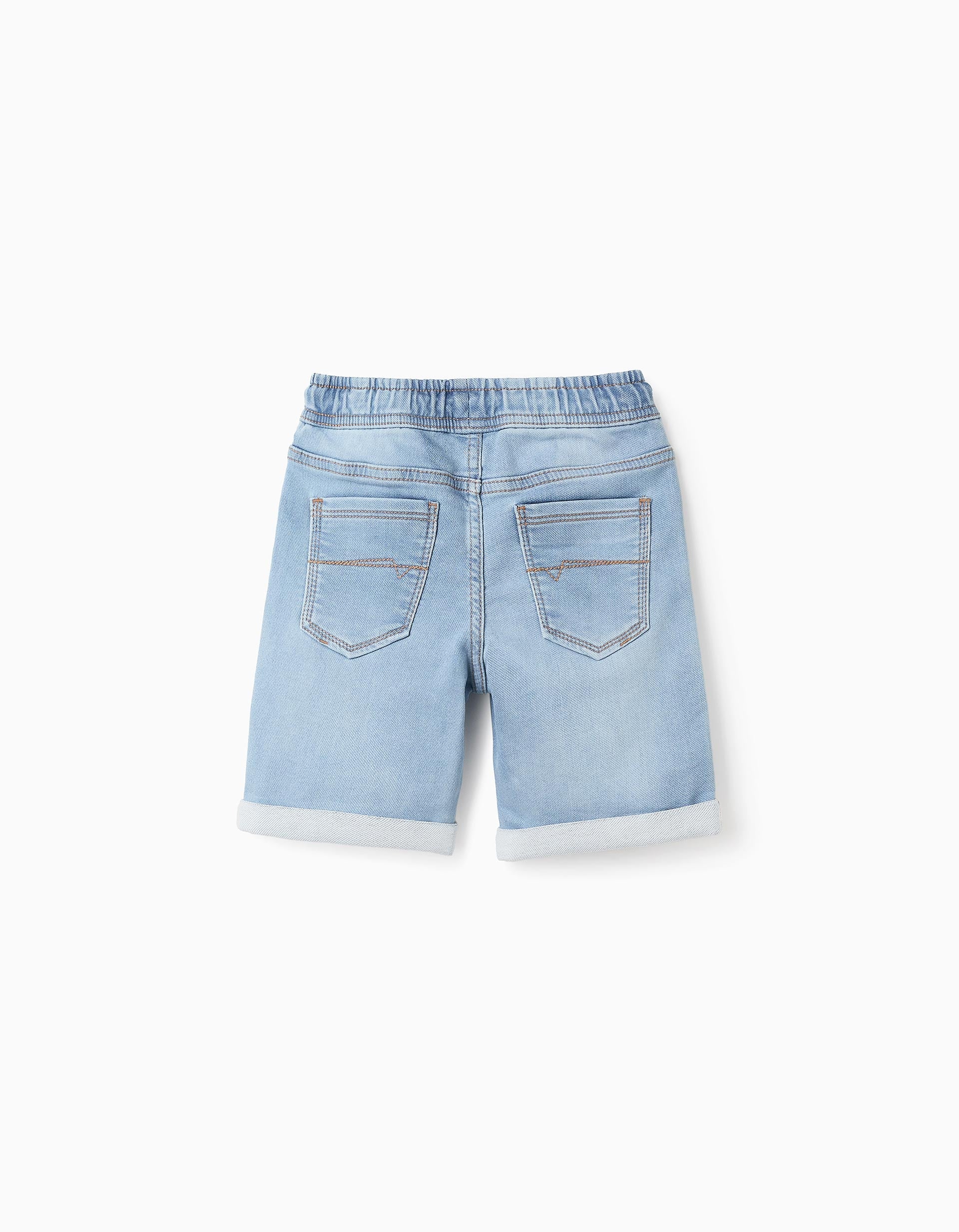 Denim Shorts with Drawstring for Boys 'Midi', Light Blue